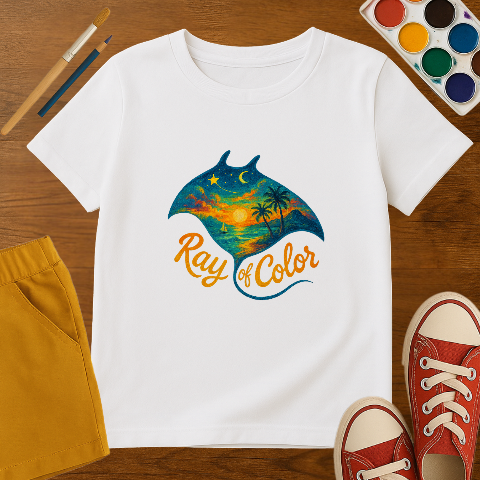 Ray of Color – Surreal Ocean Sunset- Toddler Short Sleeve T-Shirt