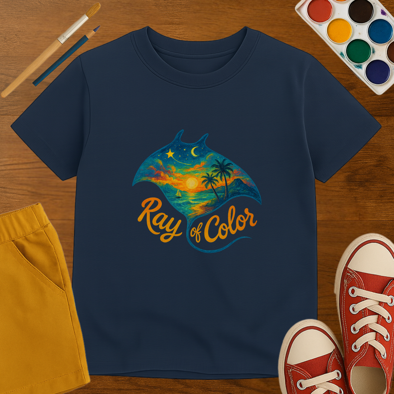 Ray of Color – Surreal Ocean Sunset- Toddler Short Sleeve T-Shirt