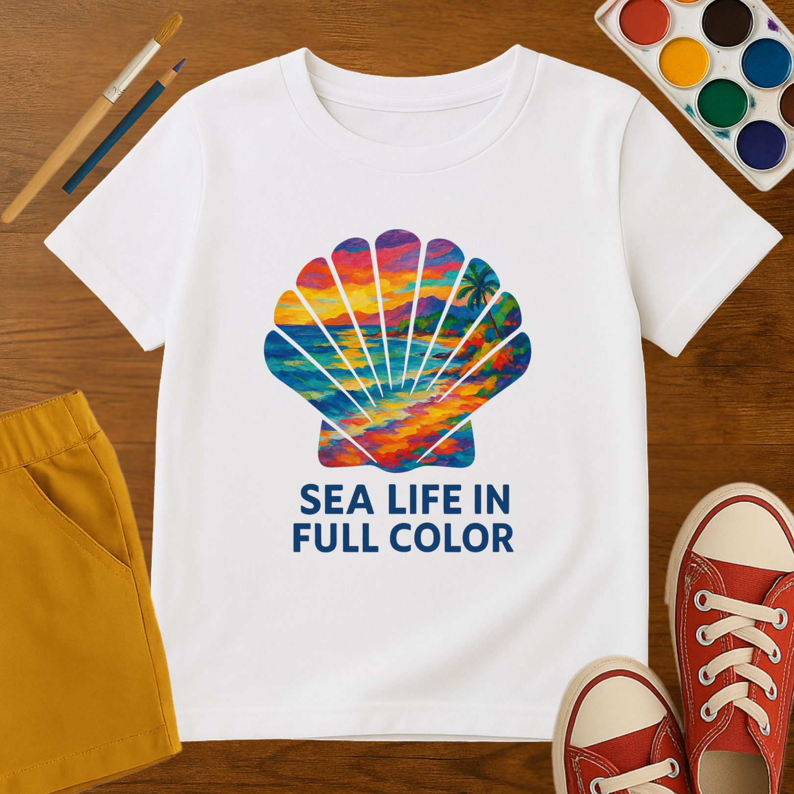 Sea Life in Full Color- Toddler Short Sleeve T-Shirt