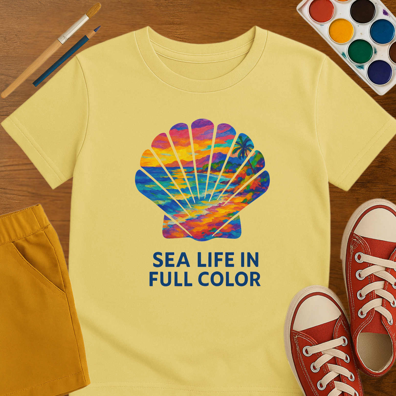 Sea Life in Full Color- Toddler Short Sleeve T-Shirt