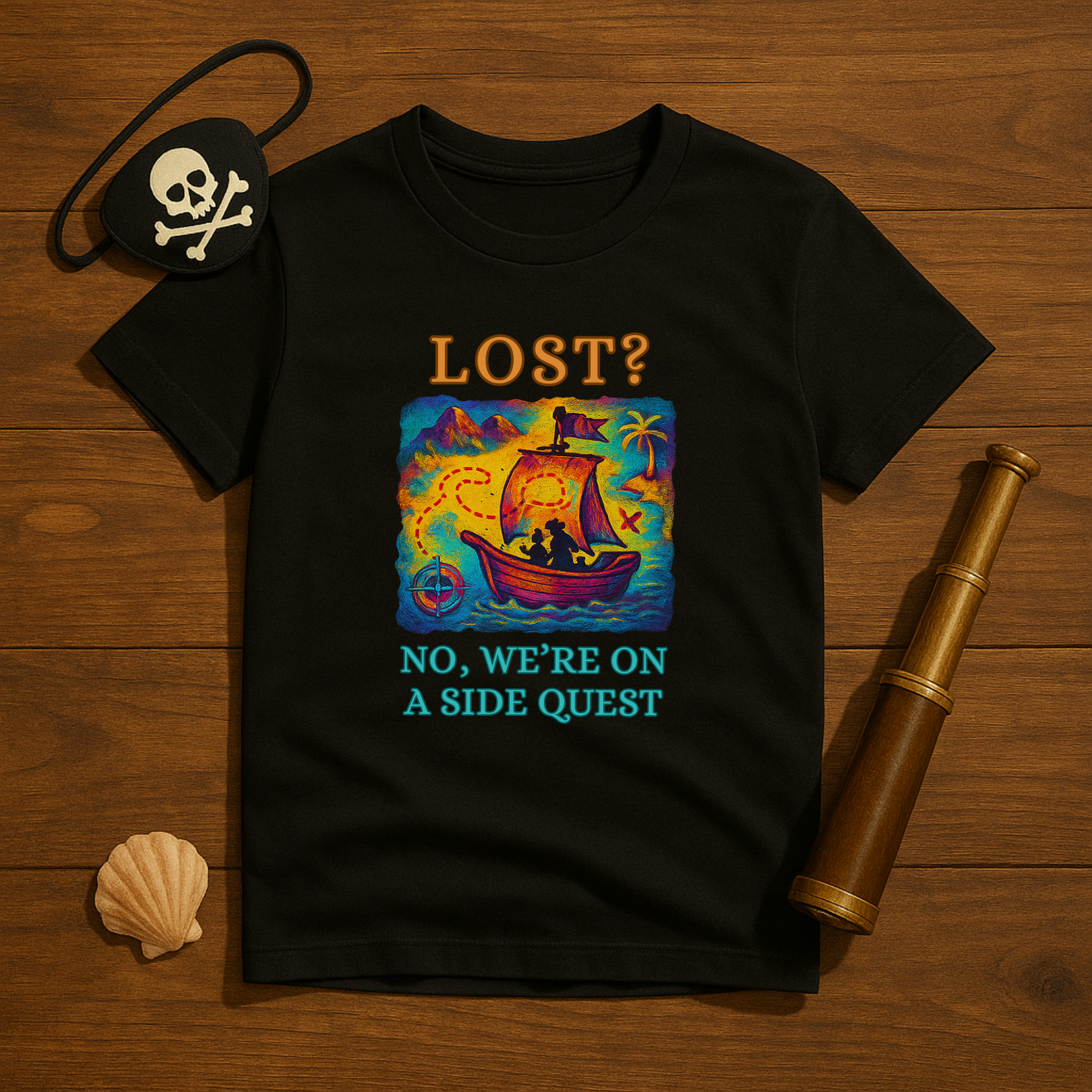 Lost? No, We’re on a Side Quest- Toddler Short Sleeve T-Shirt