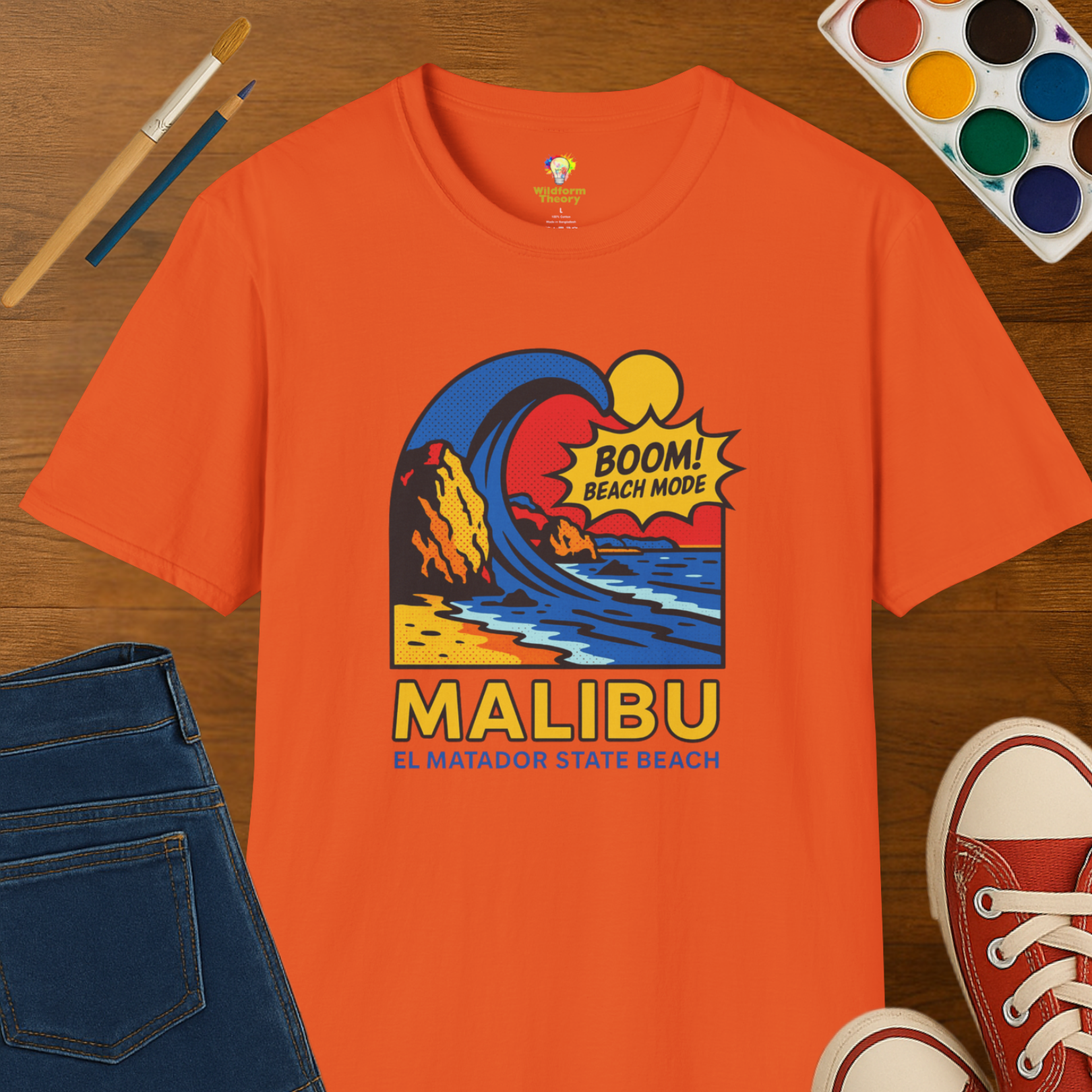 BOOM Beach Mode, Pop Art - Adult Softstyle T-Shirt