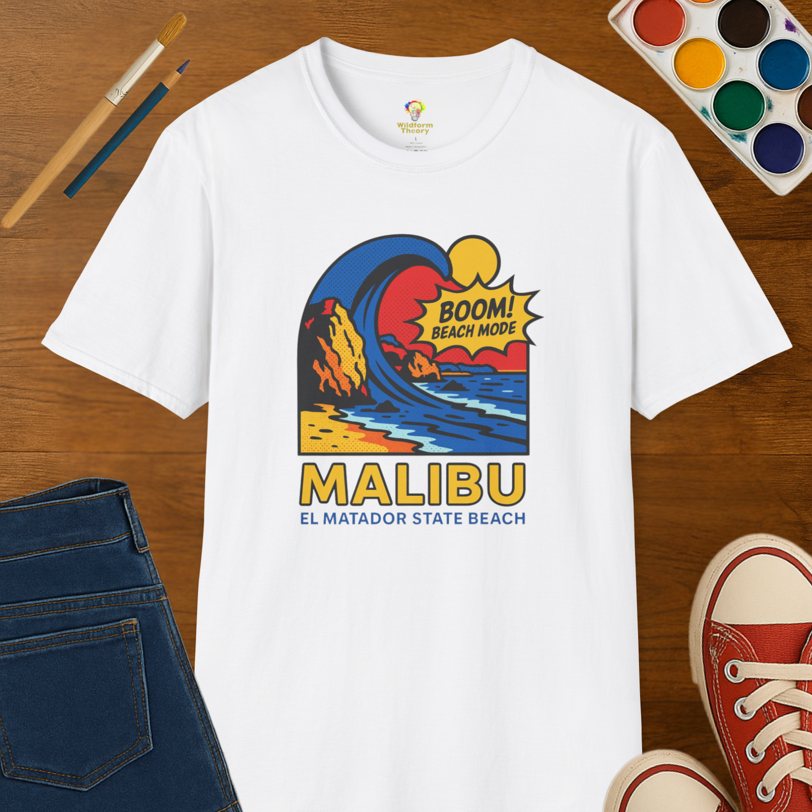 BOOM Beach Mode, Pop Art - Adult Softstyle T-Shirt