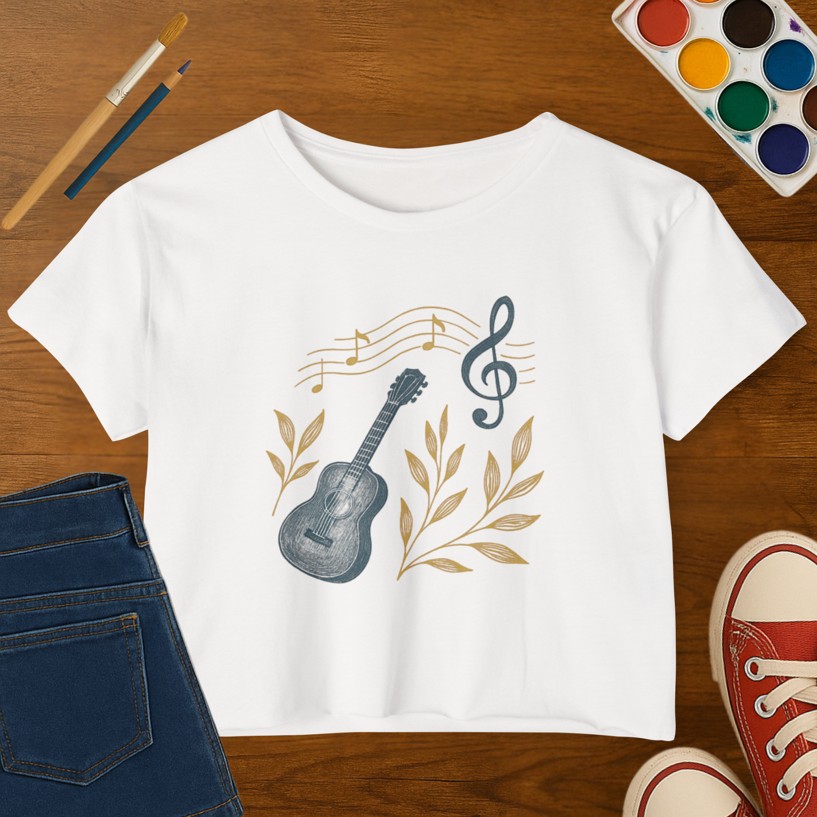 Botanic Melody Tee-  Adult size Crop Top