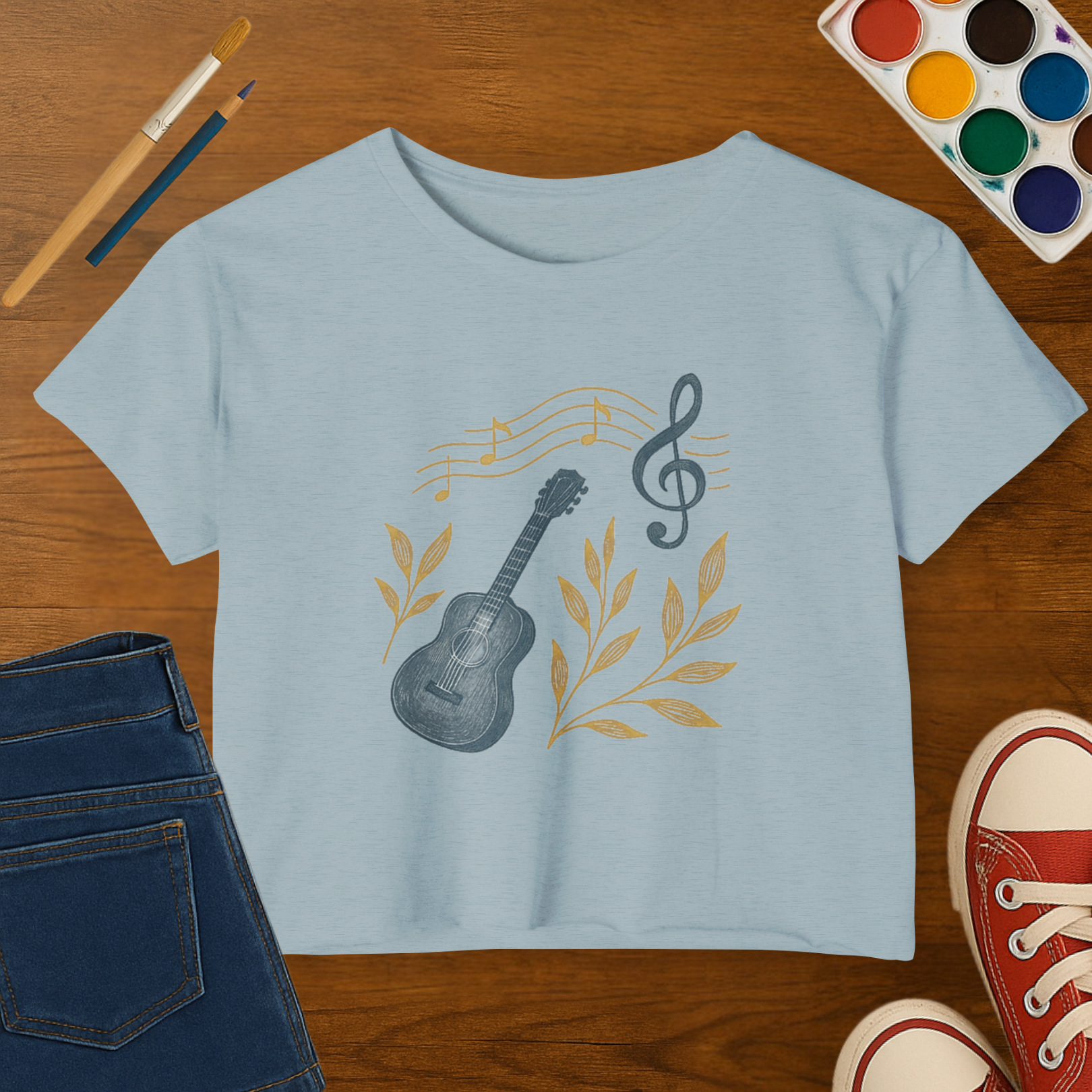 Botanic Melody Tee-  Adult size Crop Top