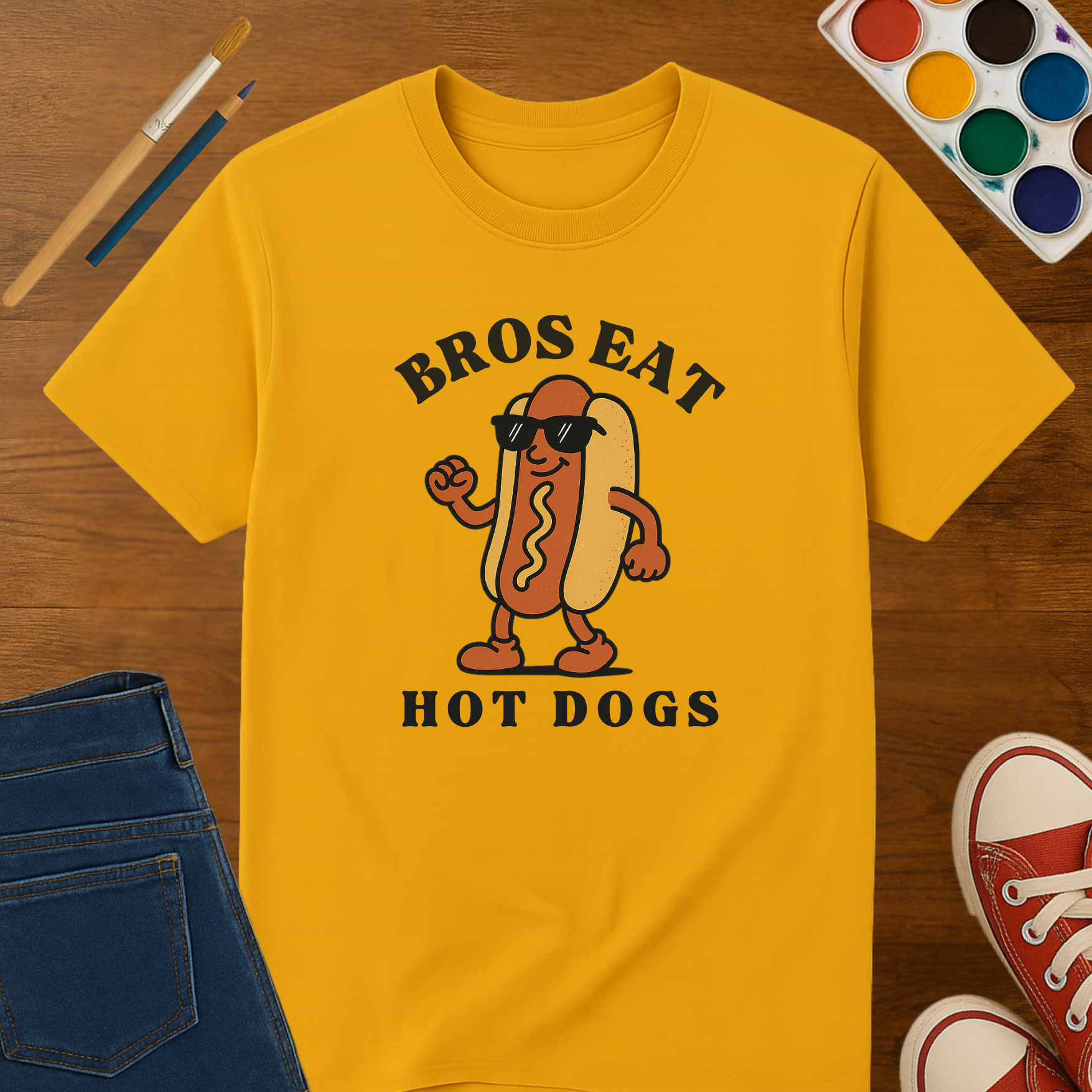 Bros Eat Hot Dogs- Adult Softstyle T-Shirt