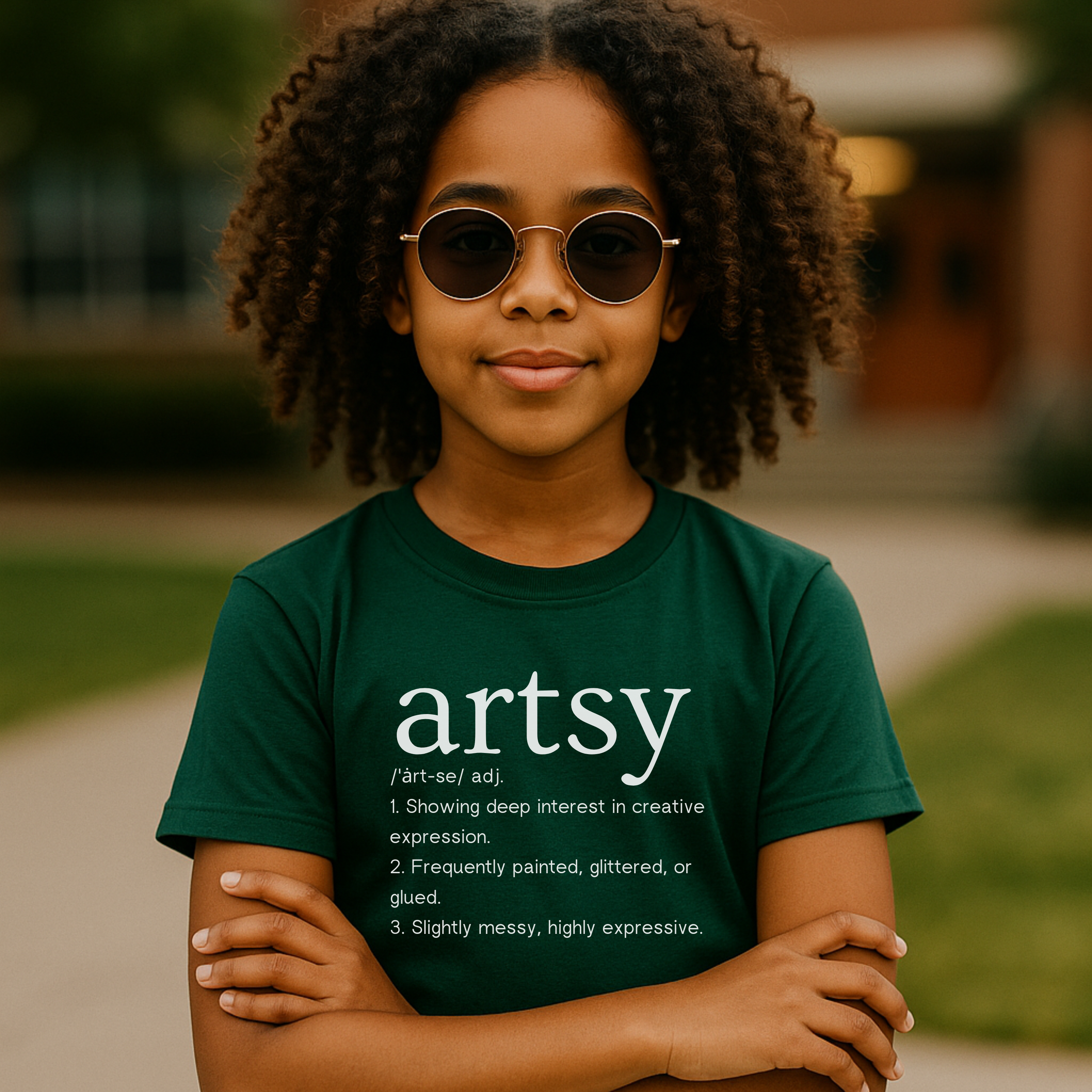 Artsy Definition Youth Short Sleeve T-Shirt – Funny Creative Expression Tee for Young Artists