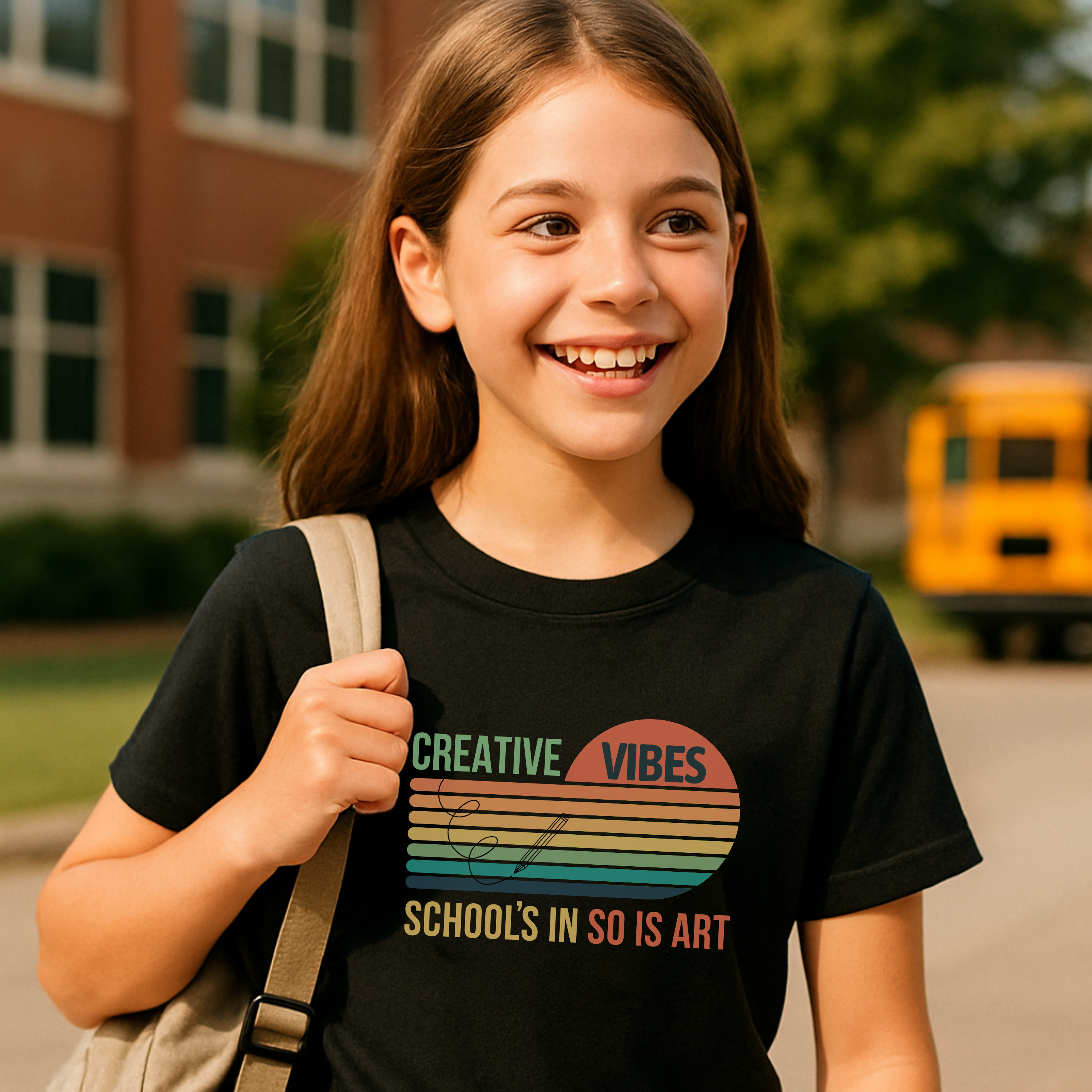 Creative Vibes Back to School T-Shirt – Retro Art Shirt for Kids