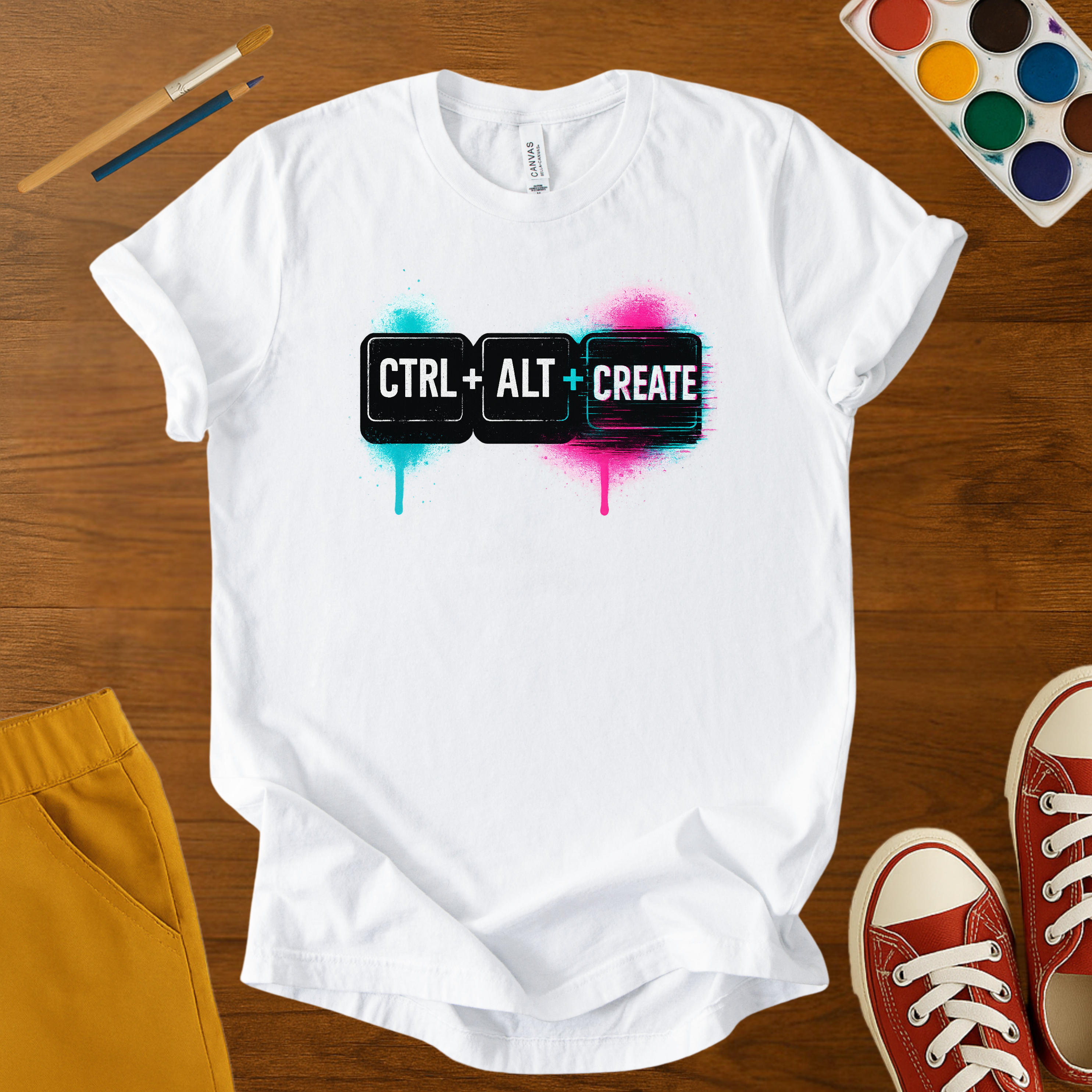 CTRL ALT CREATE Kids Art Shirt – Creative Keyboard Graphic Tee for Young Artists