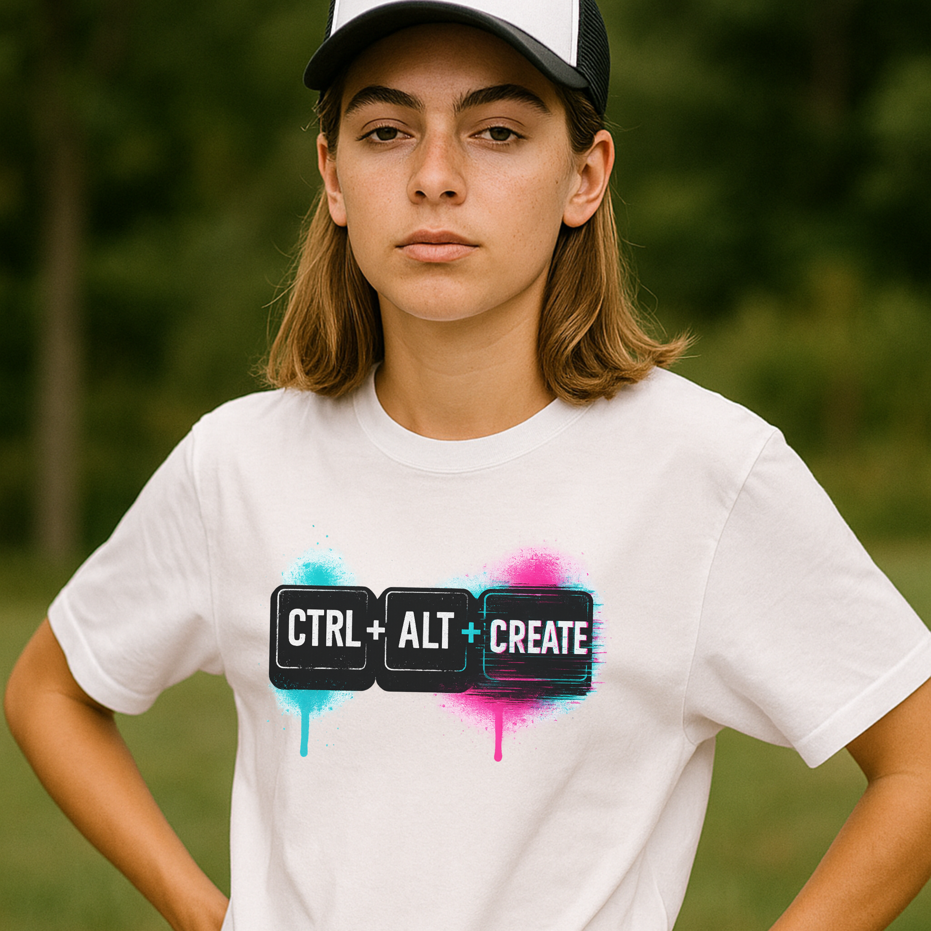 CTRL ALT CREATE Kids Art Shirt – Creative Keyboard Graphic Tee for Young Artists