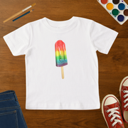 Rainbow Popsicle Toddler T-Shirt | Colorful Summer Ice Pop Toddler Graphic Tee