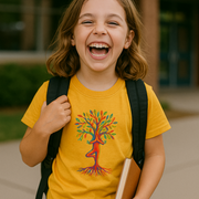 Rooted in Color, Fauvist Yoga Tree Pose Youth Graphic Art Tee