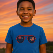 Retro Patriotic Sunglasses Youth Graphic Tee