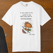 Funny Taco Skateboarding T-Shirt – Art & Skate Adult Comfort Colors- Tee