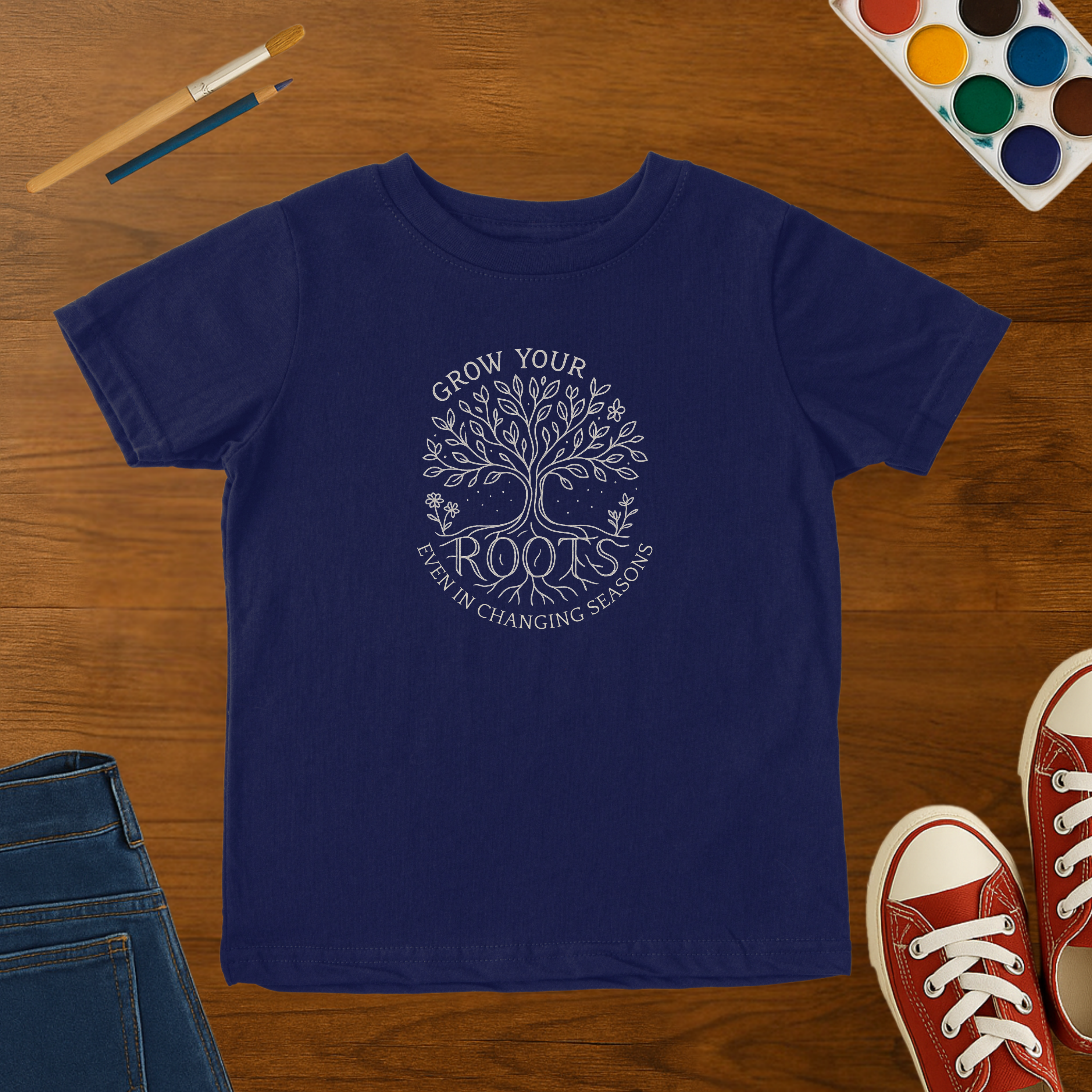 Grow Your Roots Toddler T-Shirt – Inspirational Tree Toddler Graphic Tee