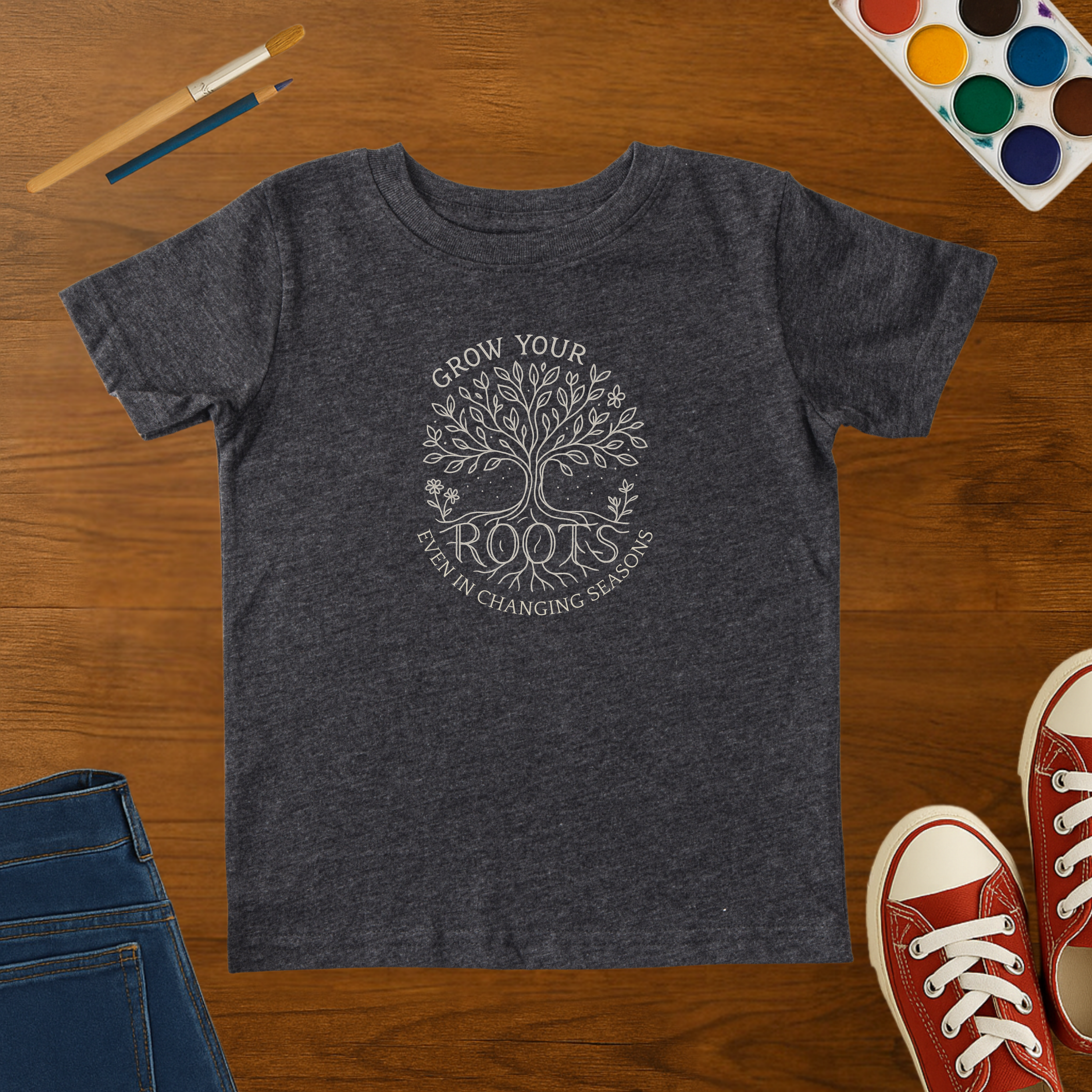 Grow Your Roots Toddler T-Shirt – Inspirational Tree Toddler Graphic Tee