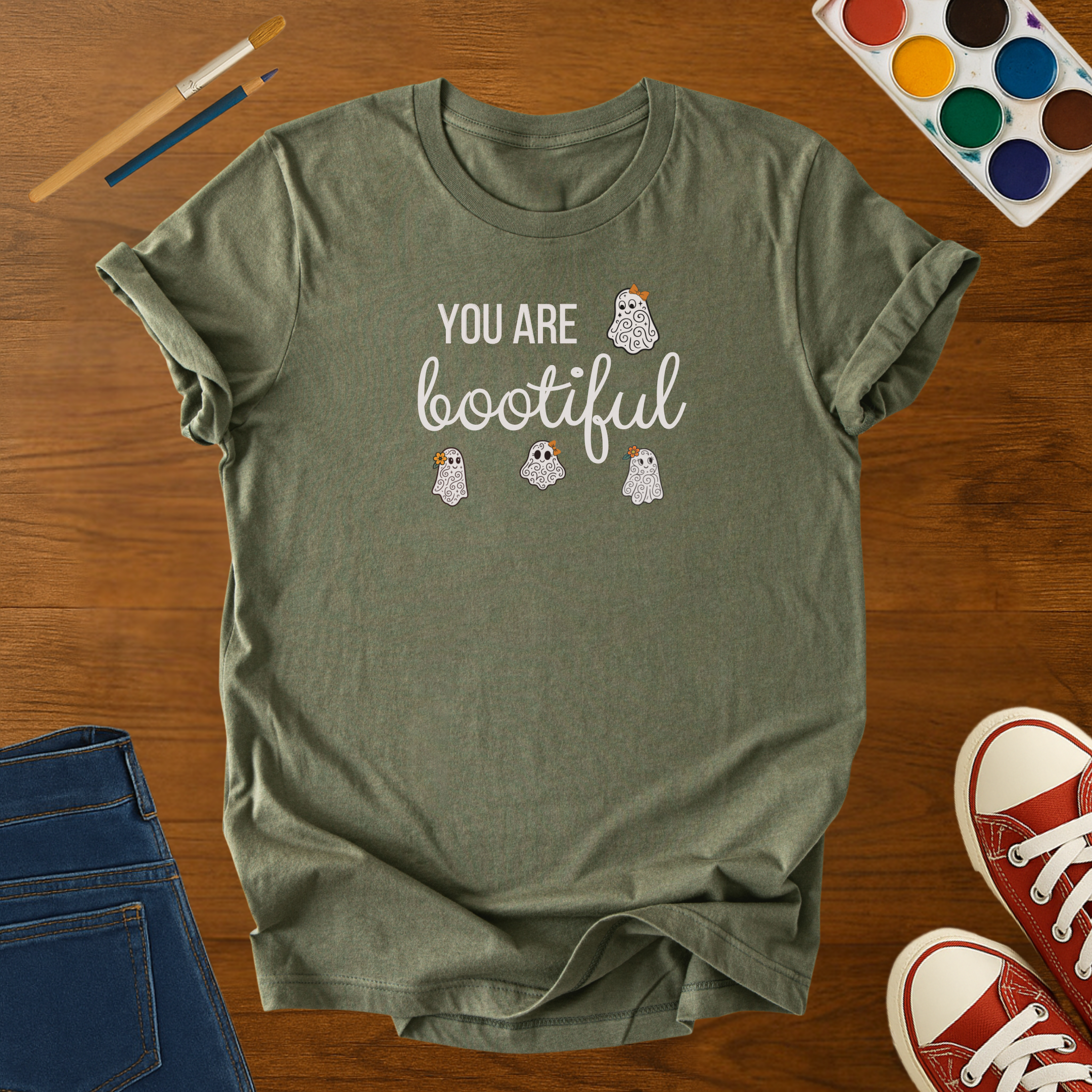 “You Are Bootiful” Halloween Ghost T-Shirt – Cute Fall Adult Graphic Tee