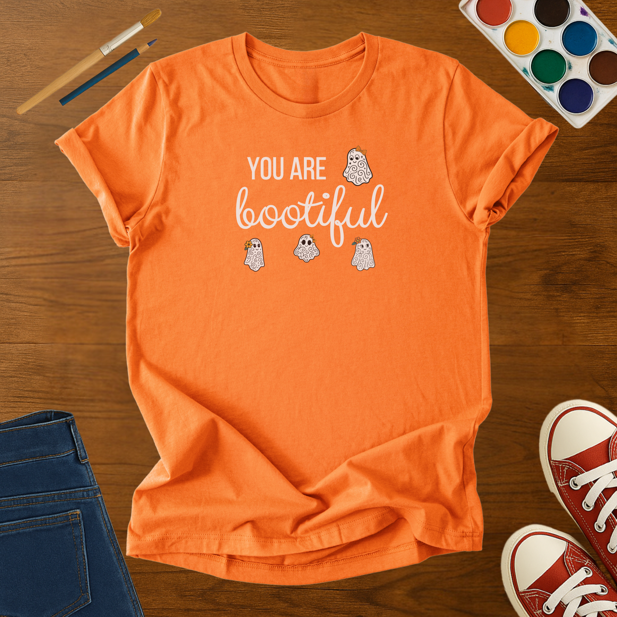 “You Are Bootiful” Halloween Ghost T-Shirt – Cute Fall Adult Graphic Tee