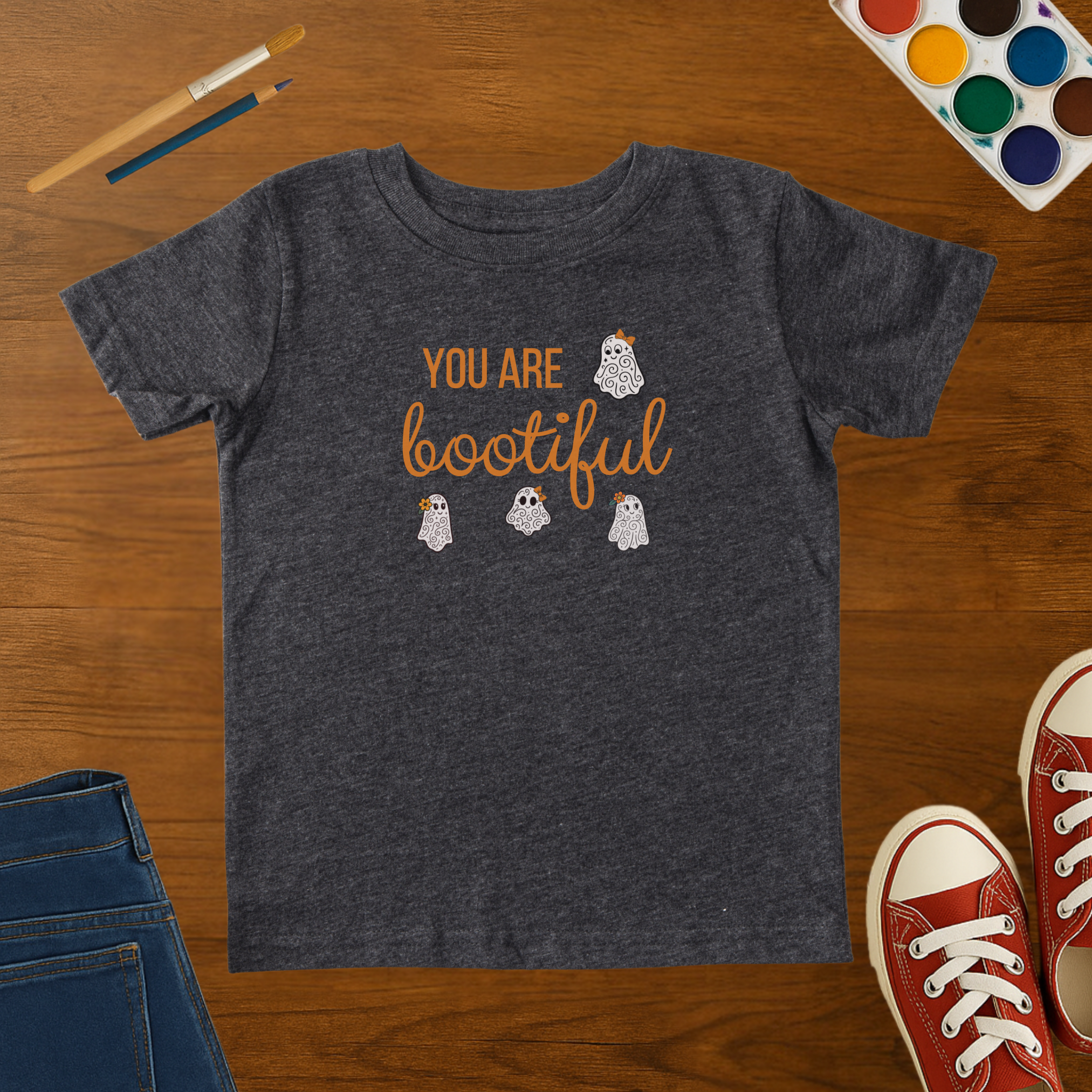 “You Are Bootiful” Halloween Ghost Toddler T-Shirt – Cute Fall Toddler Graphic Tee
