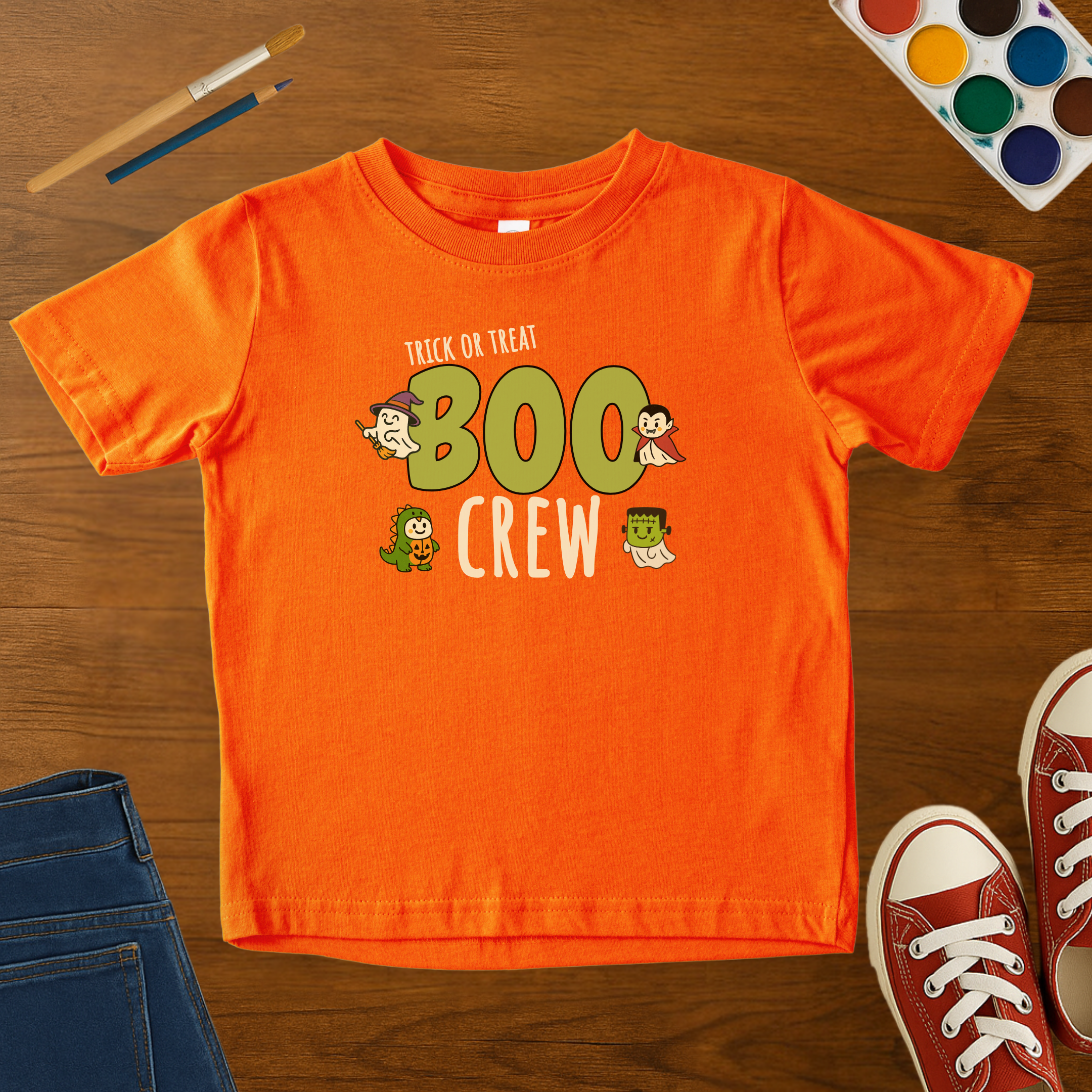 Halloween Boo Crew Toddler T-Shirt – Cute Ghost Costume Characters Trick or Treat Tee for Toddlers