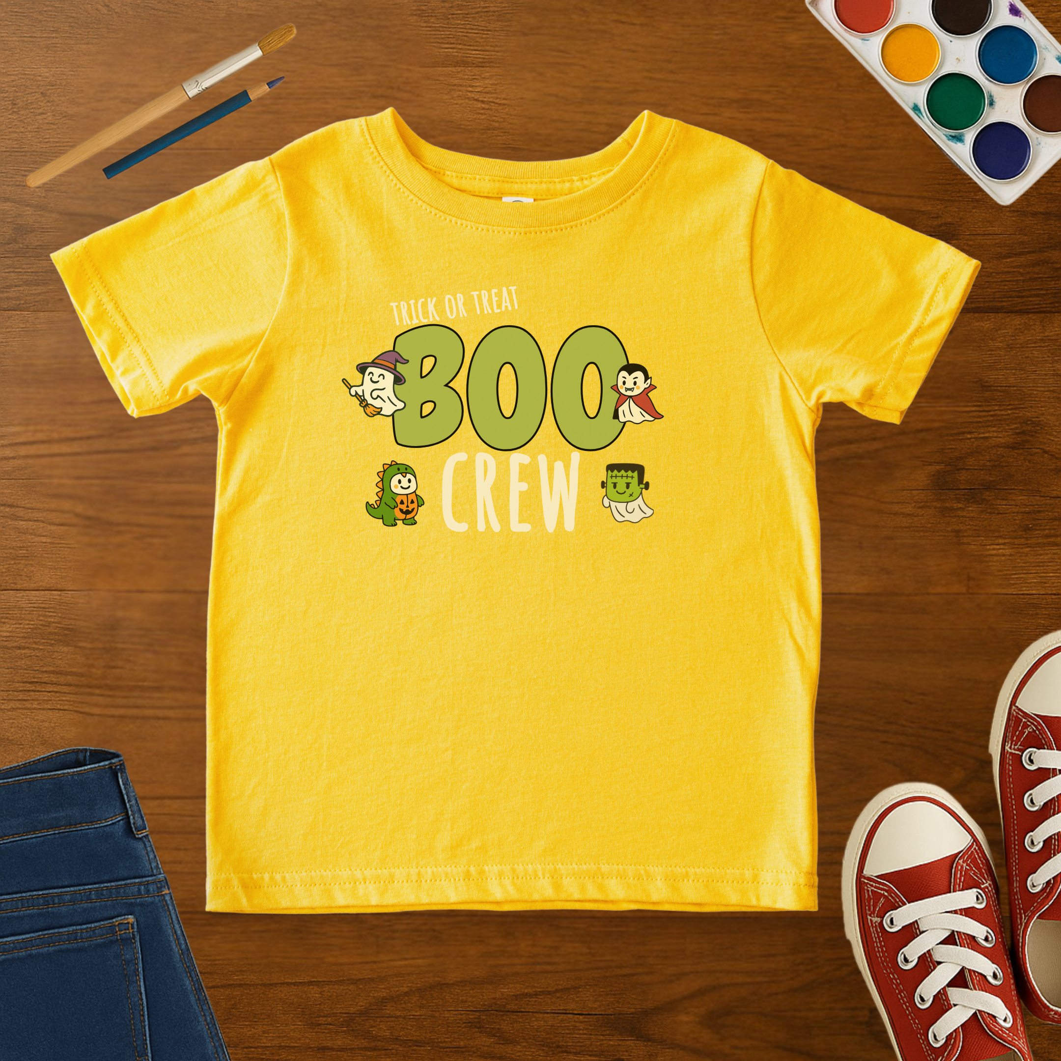 Halloween Boo Crew Toddler T-Shirt – Cute Ghost Costume Characters Trick or Treat Tee for Toddlers