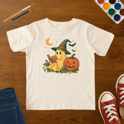 Halloween Ghost Reading Toddler T-Shirt – Cute Pumpkin & Book Lover Toddler Tee