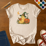 Halloween Ghost Reading T-Shirt – Cute Pumpkin & Book Lover  Adult Tee