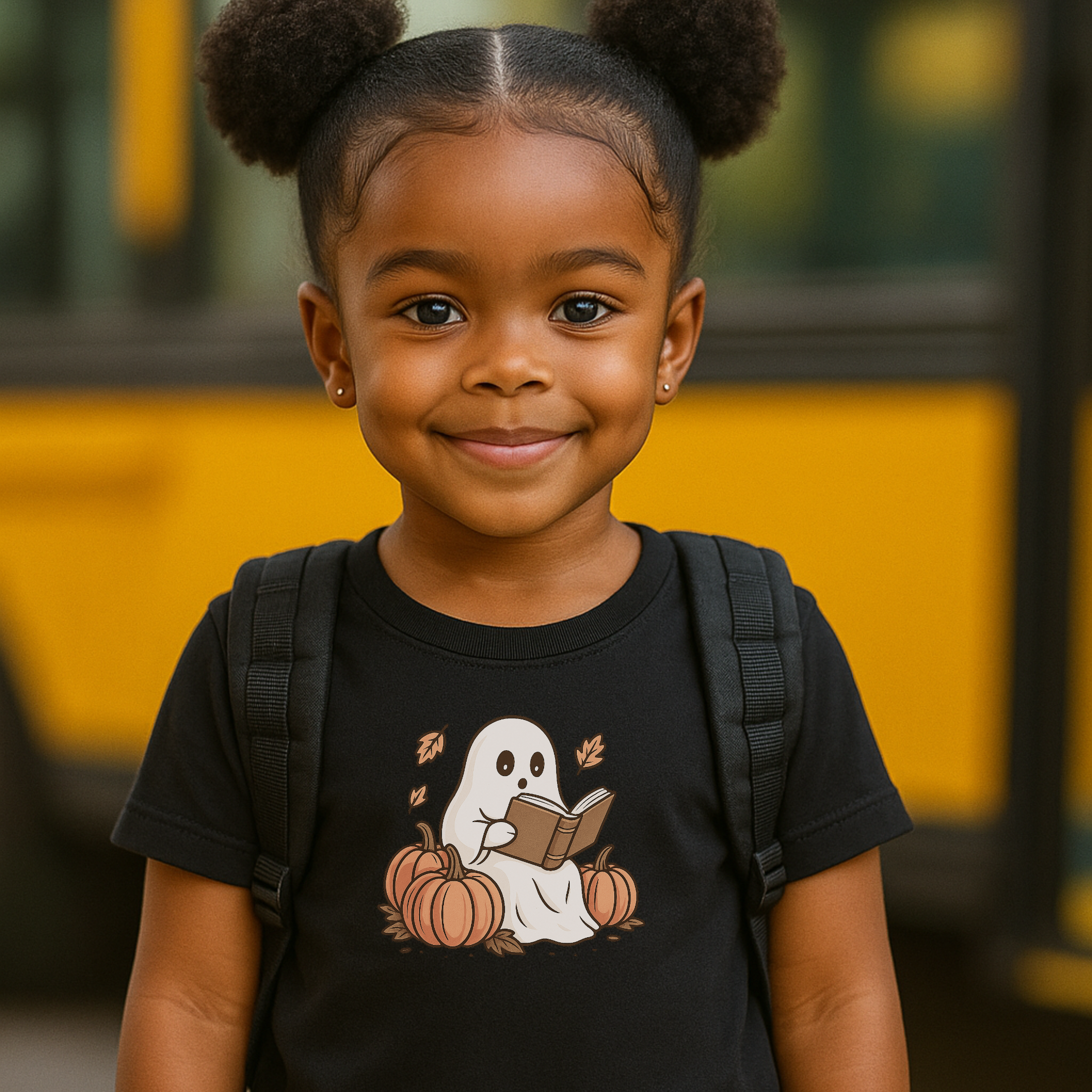 Toddler Retro Ghost Reading T-Shirt – Unique Book Lovers Toddler Graphic Tee