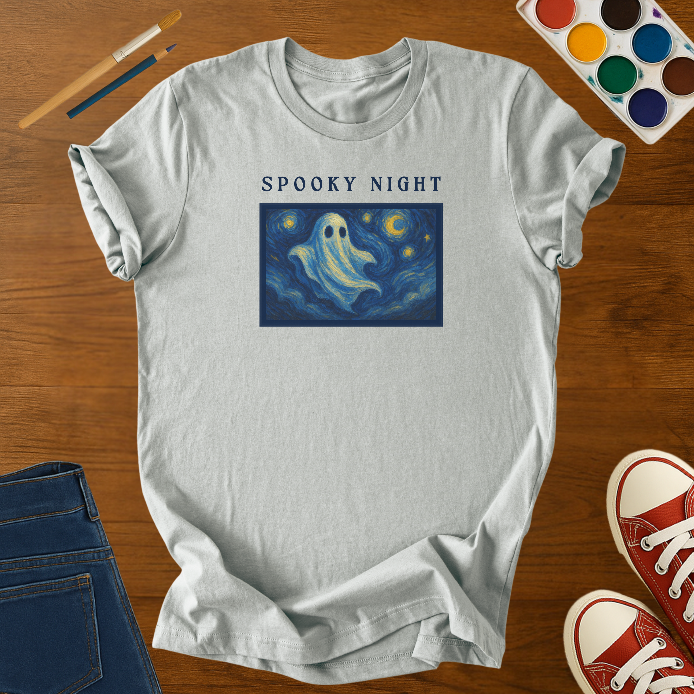 Spooky Night Ghost Halloween Kids T-Shirt