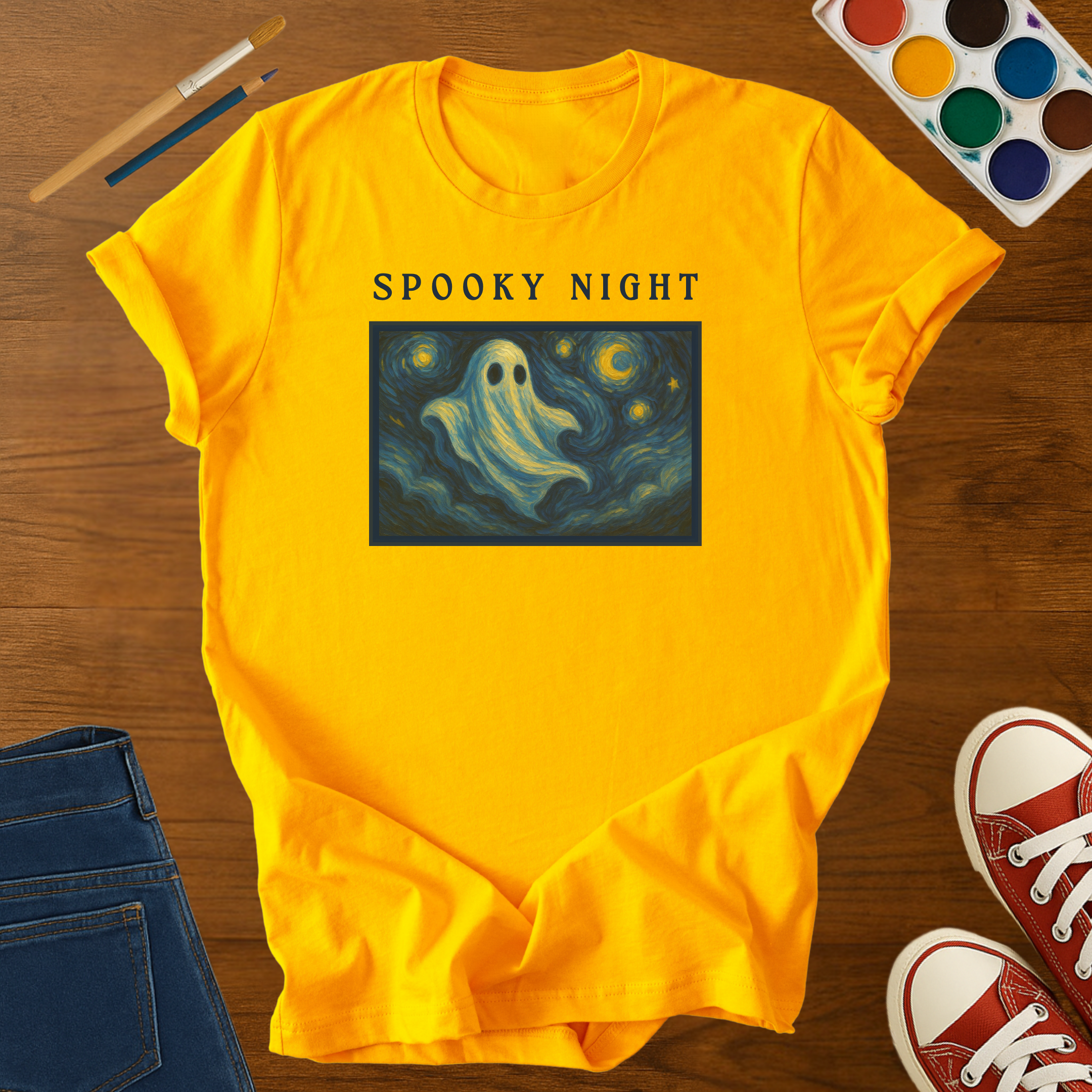 Spooky Night Ghost Halloween Adult T-Shirt
