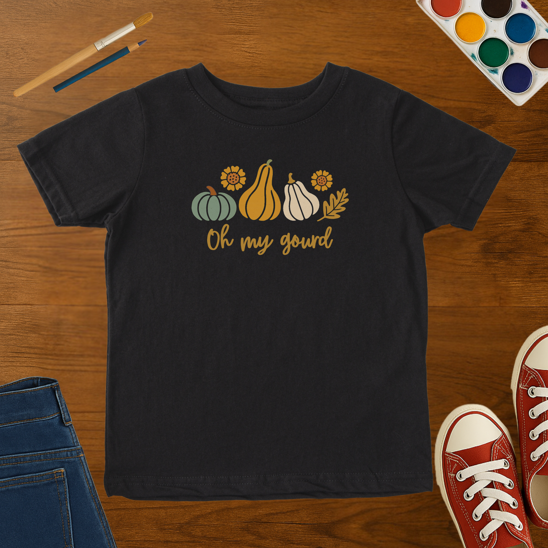 Oh My Gourd Toddler T-Shirt – Cute Thanksgiving Graphic Shirt for Toddler