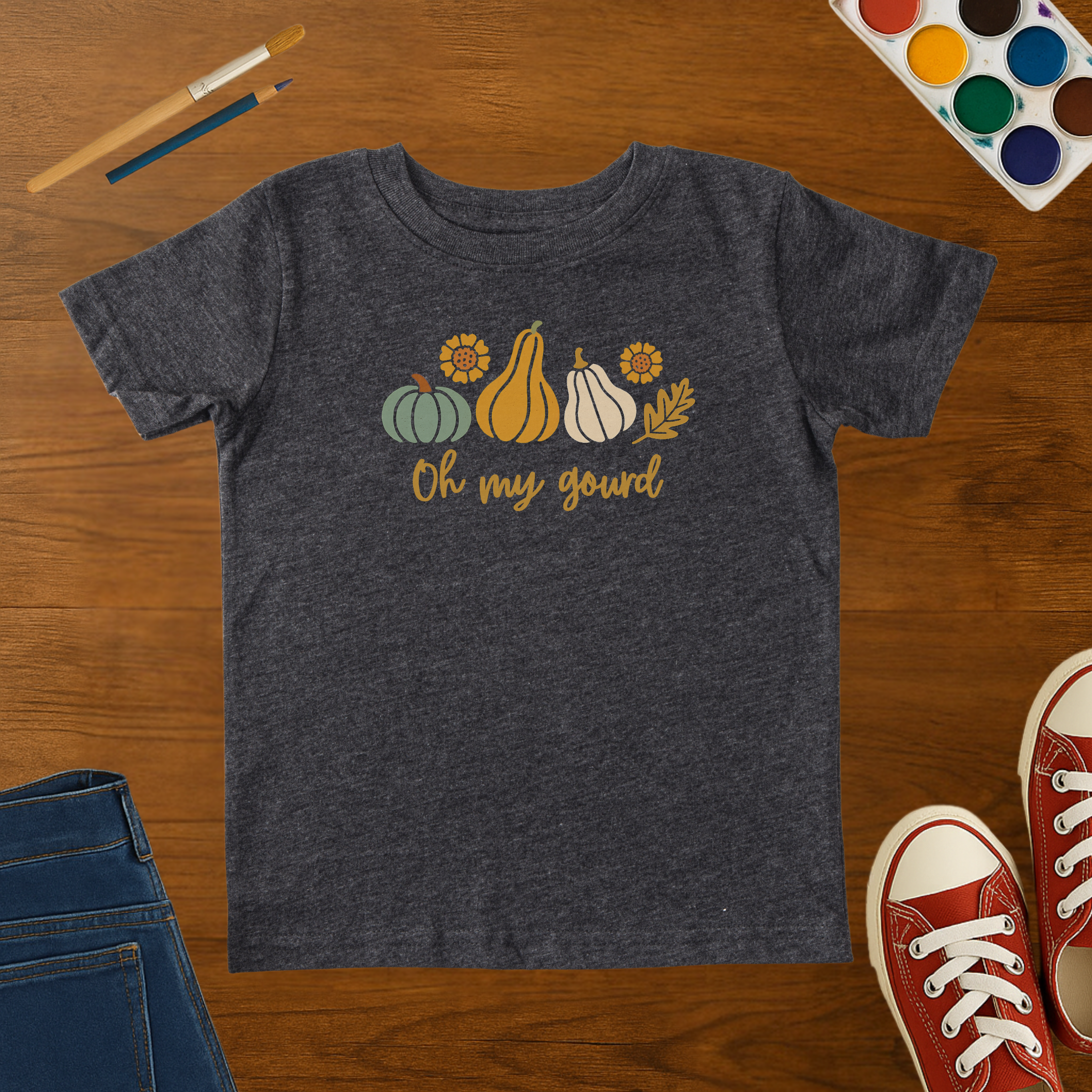 Oh My Gourd Toddler T-Shirt – Cute Thanksgiving Graphic Shirt for Toddler