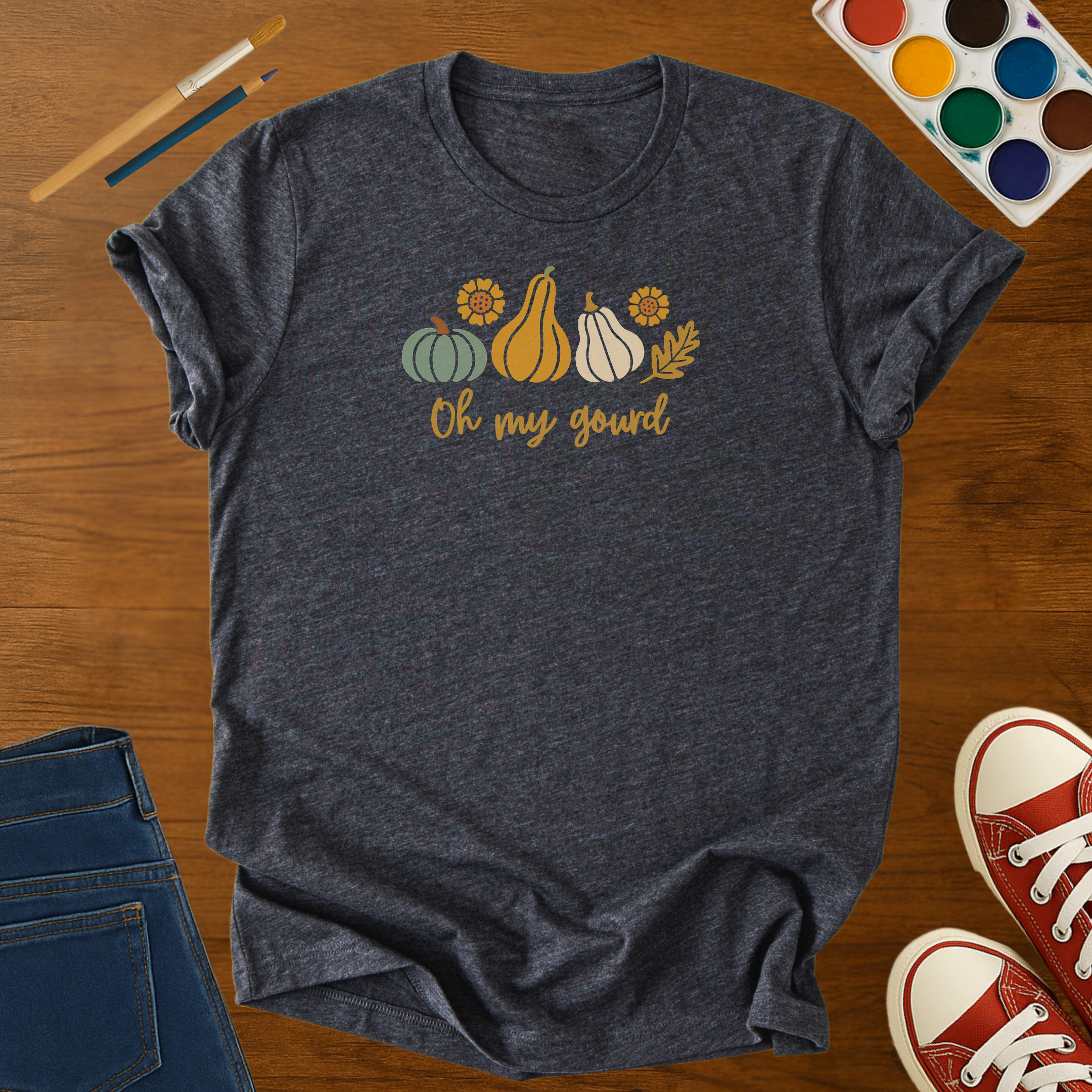Oh My Gourd Adult T-Shirt – Cute Thanksgiving Graphic Shirt