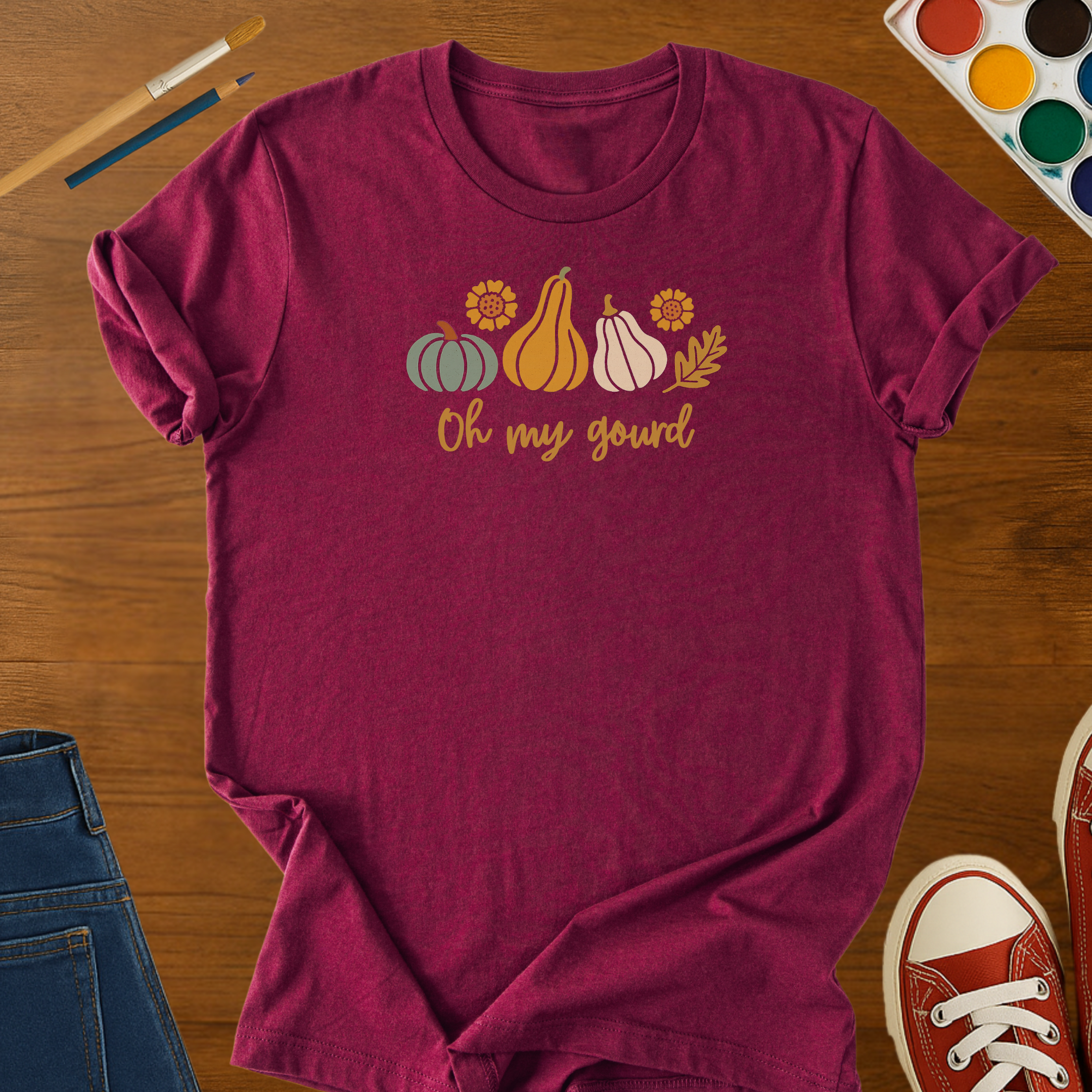 Oh My Gourd Adult T-Shirt – Cute Thanksgiving Graphic Shirt