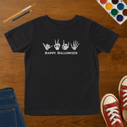 Happy Halloween Skeleton Hands Toddler Graphic T-Shirt