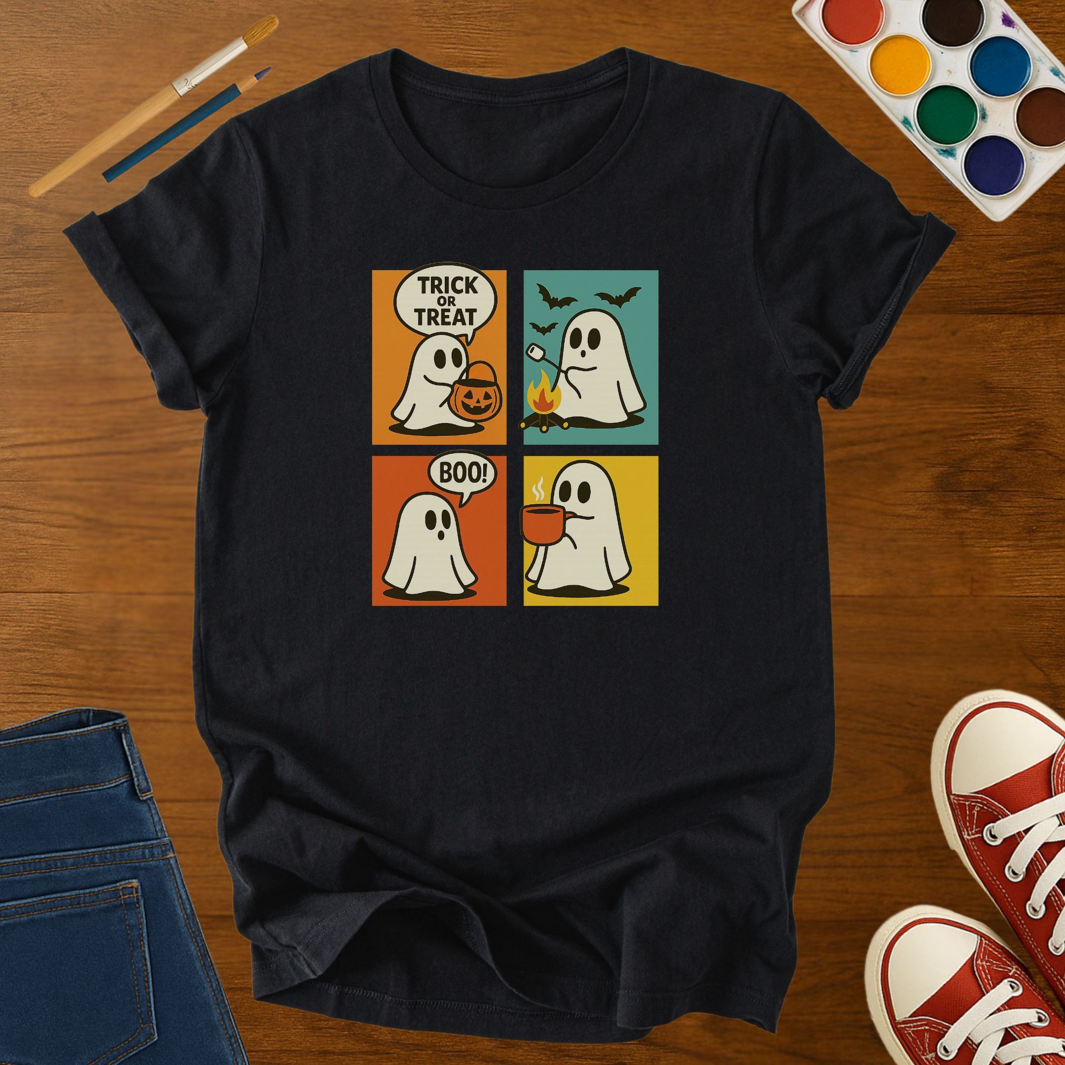 POP ART Ghost Adult Graphic T-Shirt