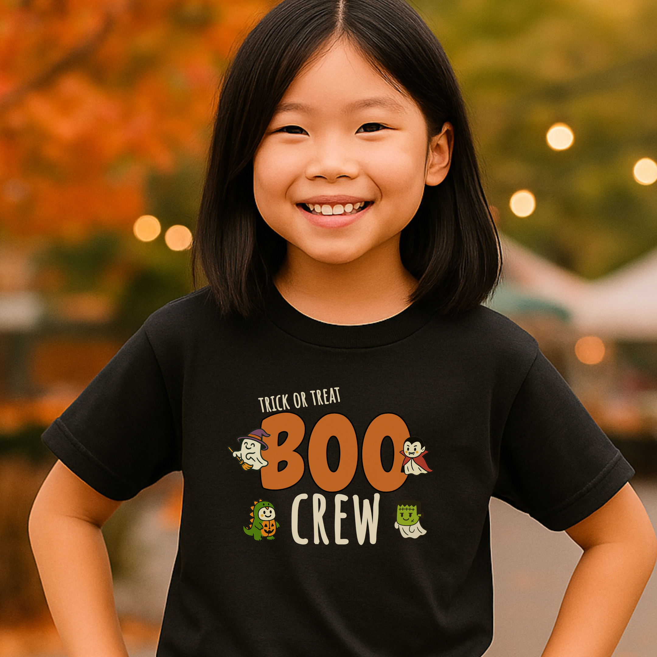 Kids Halloween Boo Crew T-Shirt – Cute Ghost Costume Characters Trick or Treat Youth Graphic Tee