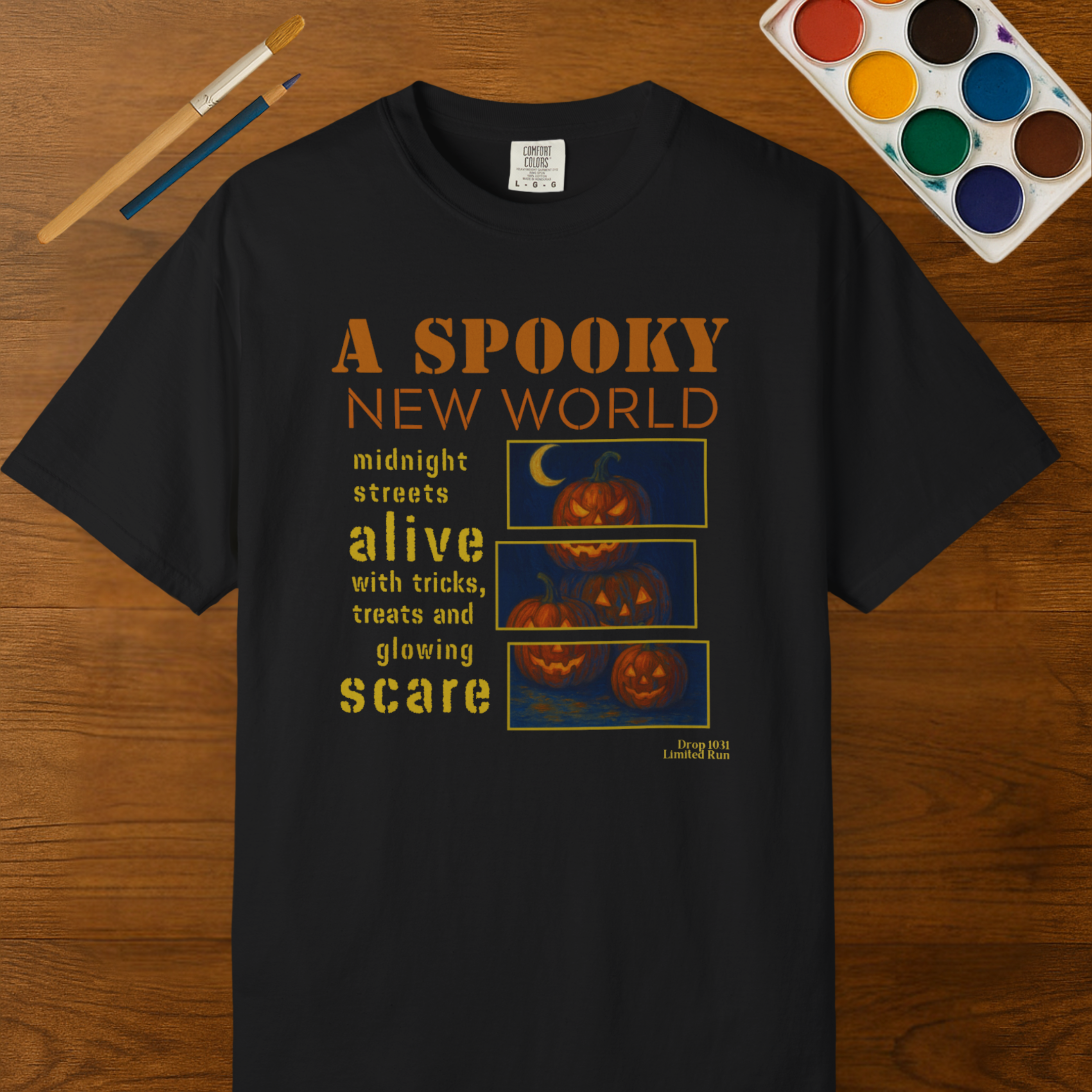 A Spooky New World Pumpkin Patch Adult Graphic Tee