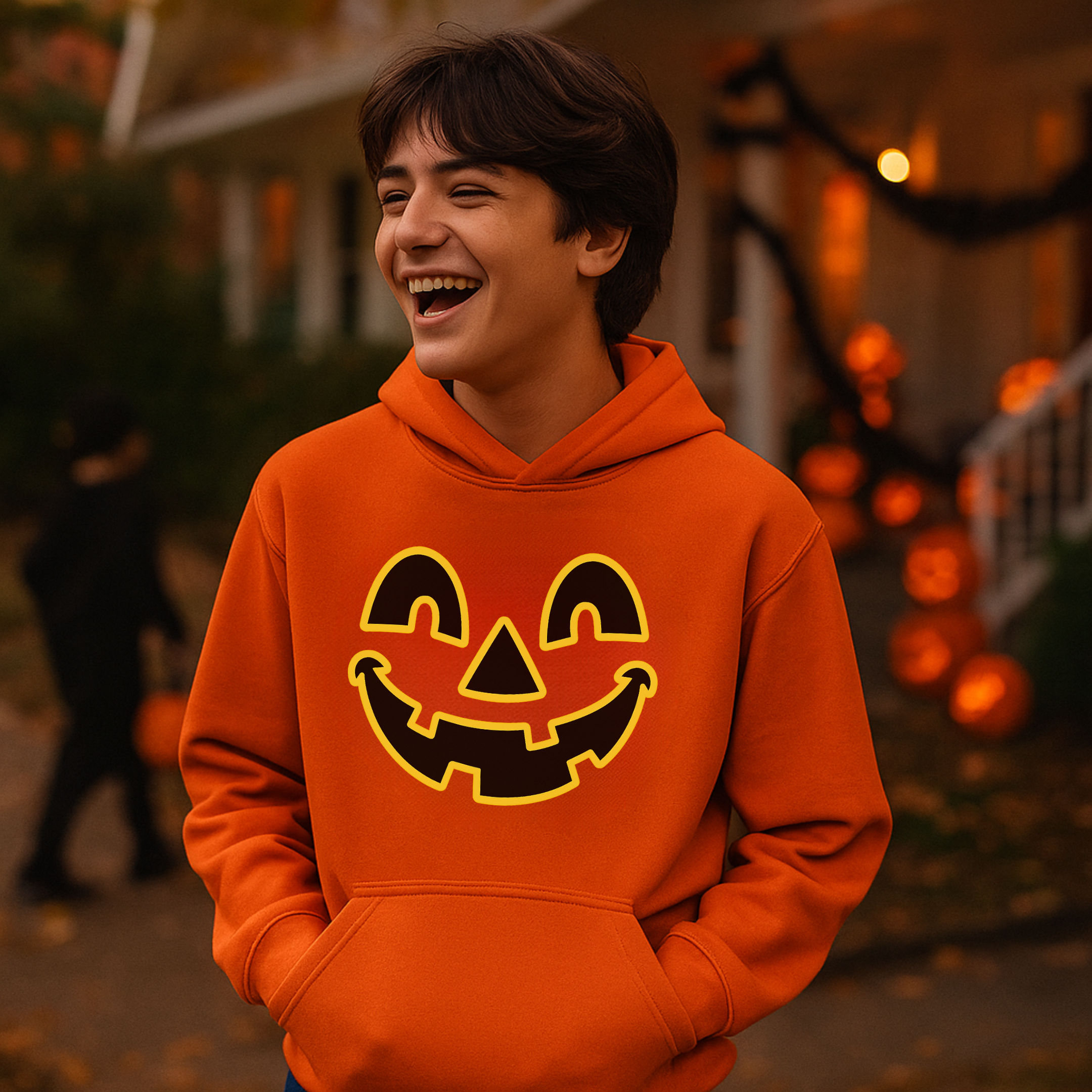 Pumpkin Face Kids Halloween Hoodie