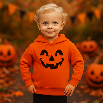 Pumpkin Face Toddler Halloween Fleece Hoodie
