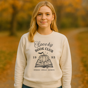 Vintage Spooky Book Club Adult Lightweight Crewneck Sweatshirt
