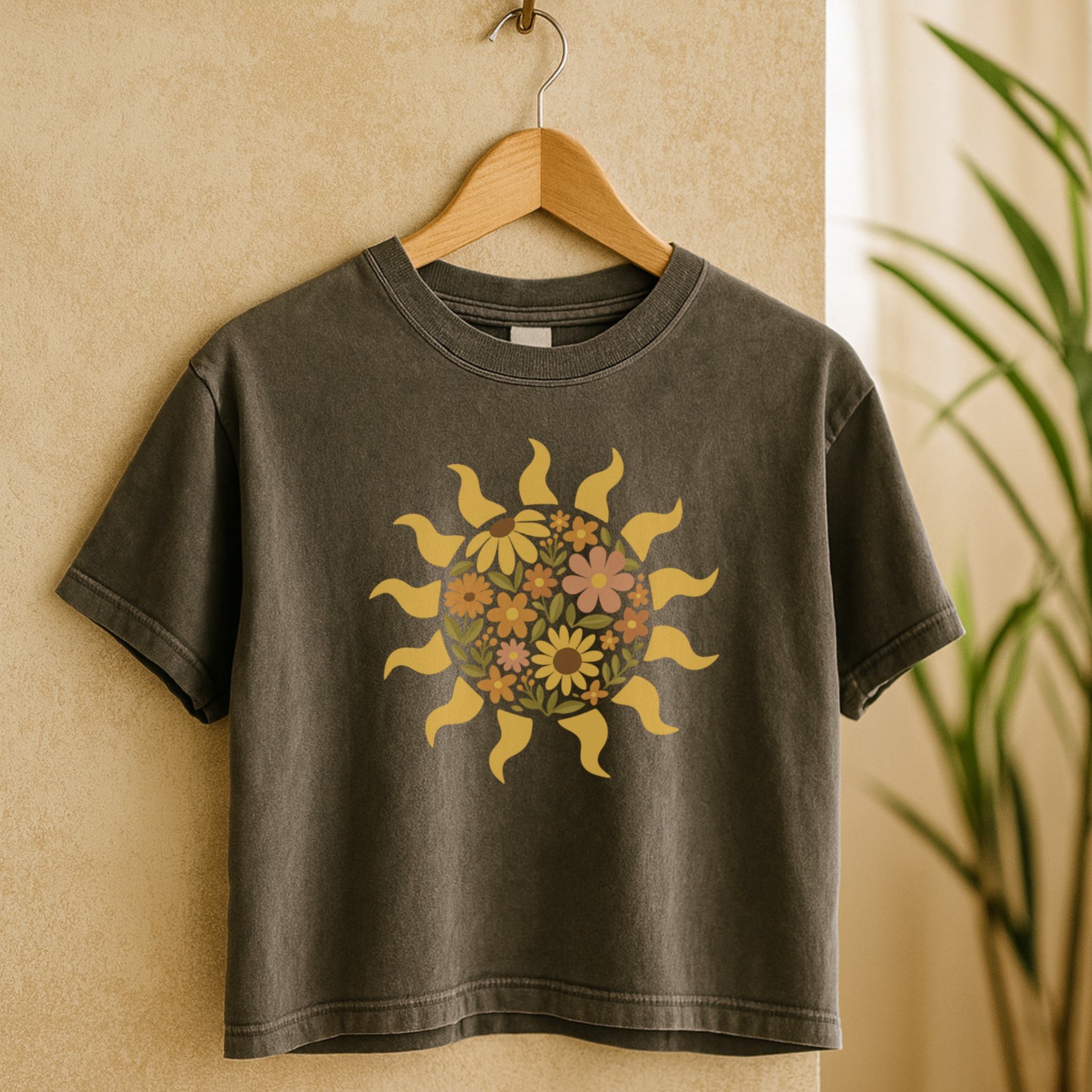 Floral Sun Boxy Crop Tee