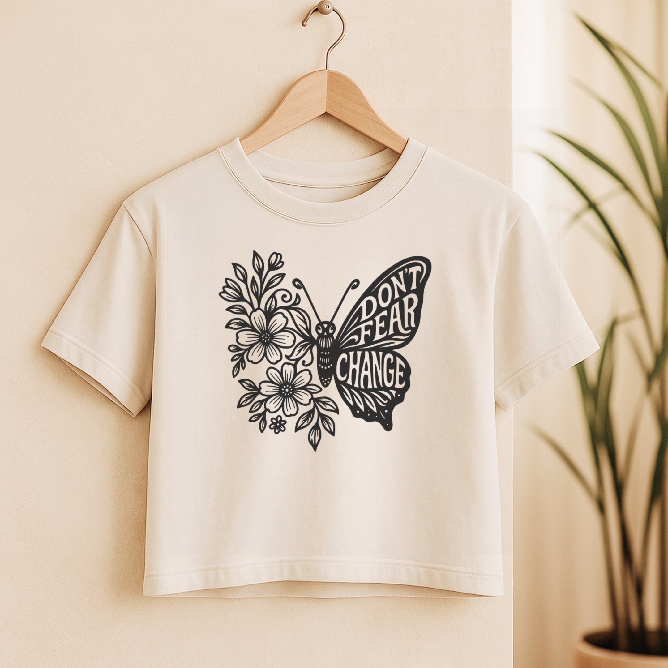 Don’t Fear Change Butterfly & Blossom Crop Tee