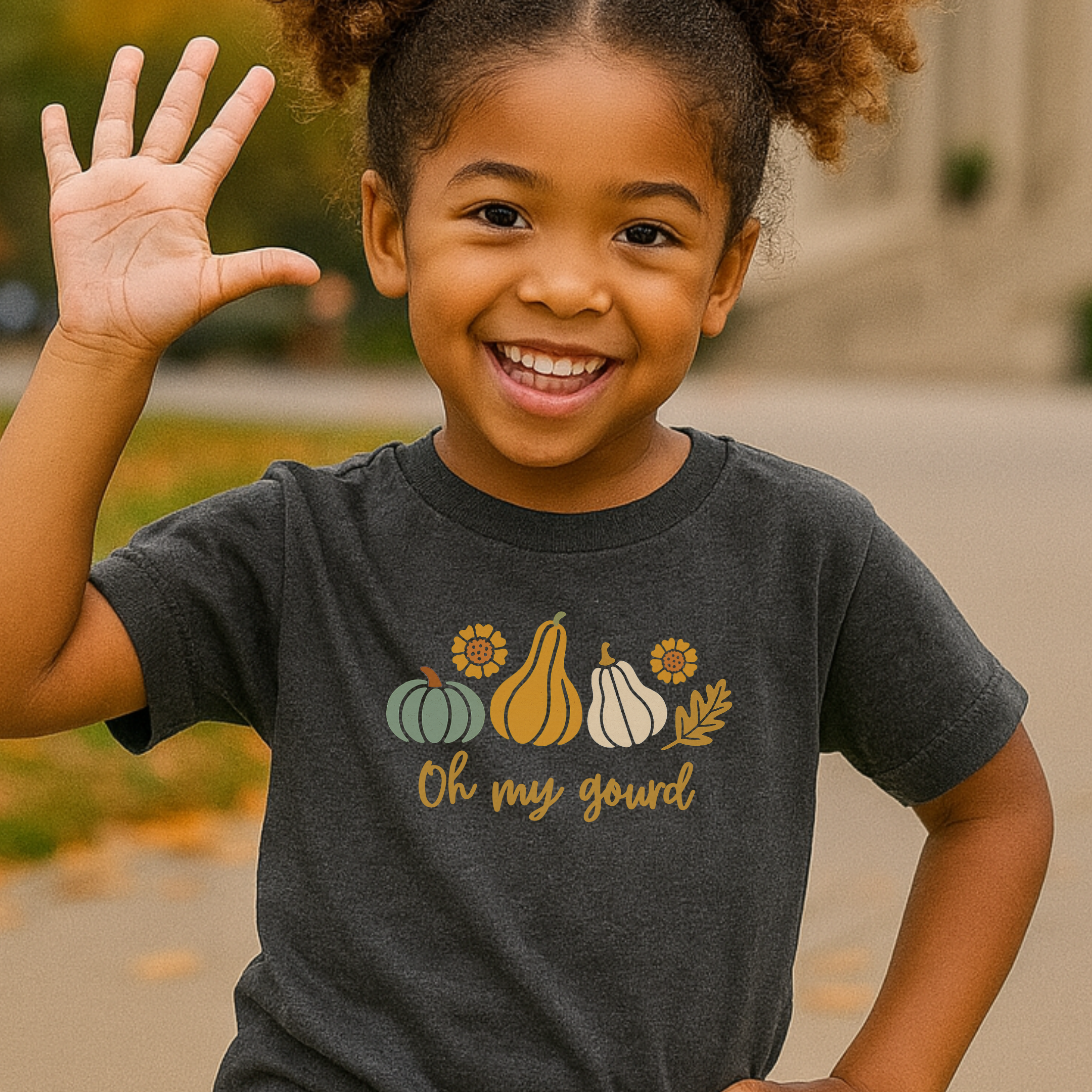 Oh My Gourd Youth T-Shirt – Cute Thanksgiving Graphic Shirt for Kids