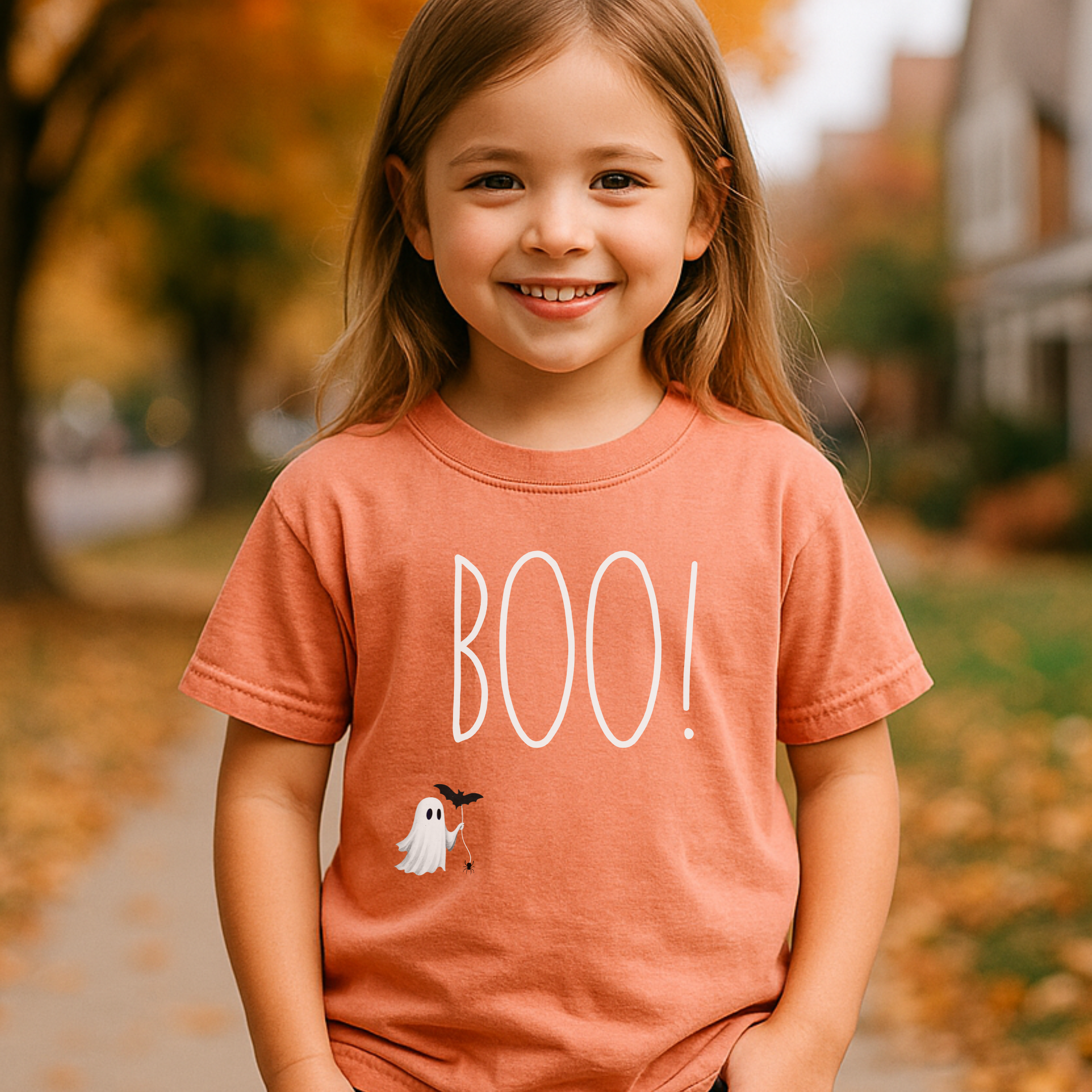 BOO! Ghost Halloween Youth T-Shirt – Cute Spooky Season Graphic Tee for Kids