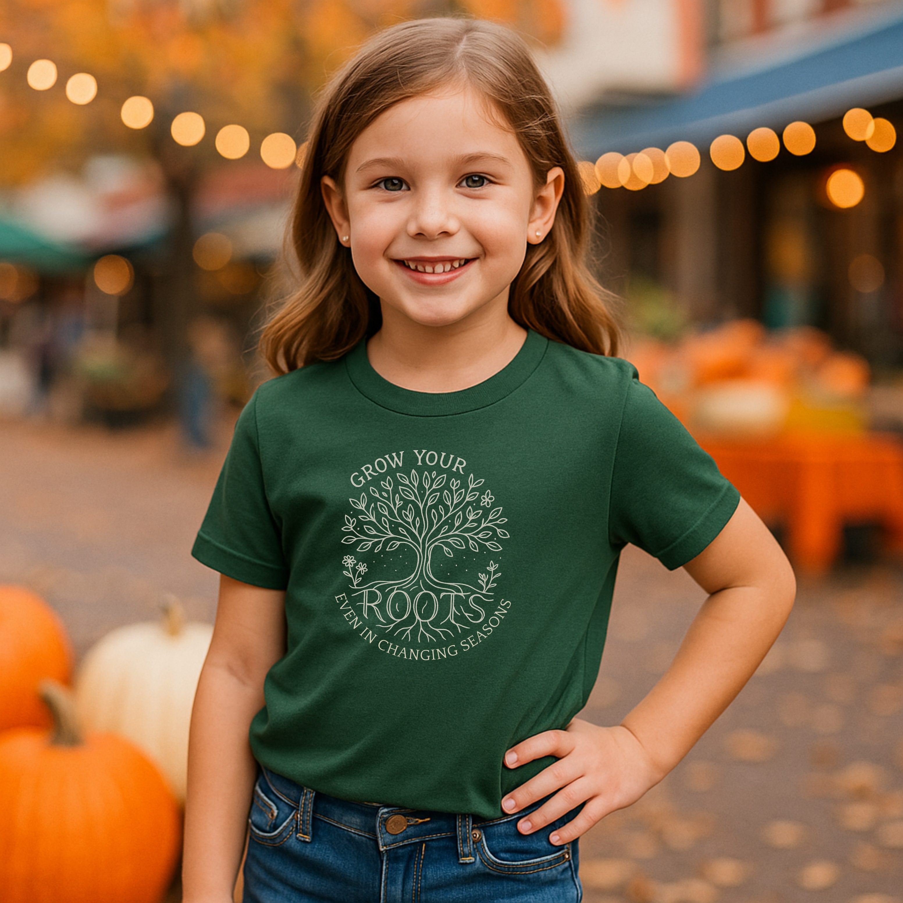 Grow Your Roots Kids T-Shirt – Inspirational Tree Youth Graphic Tee