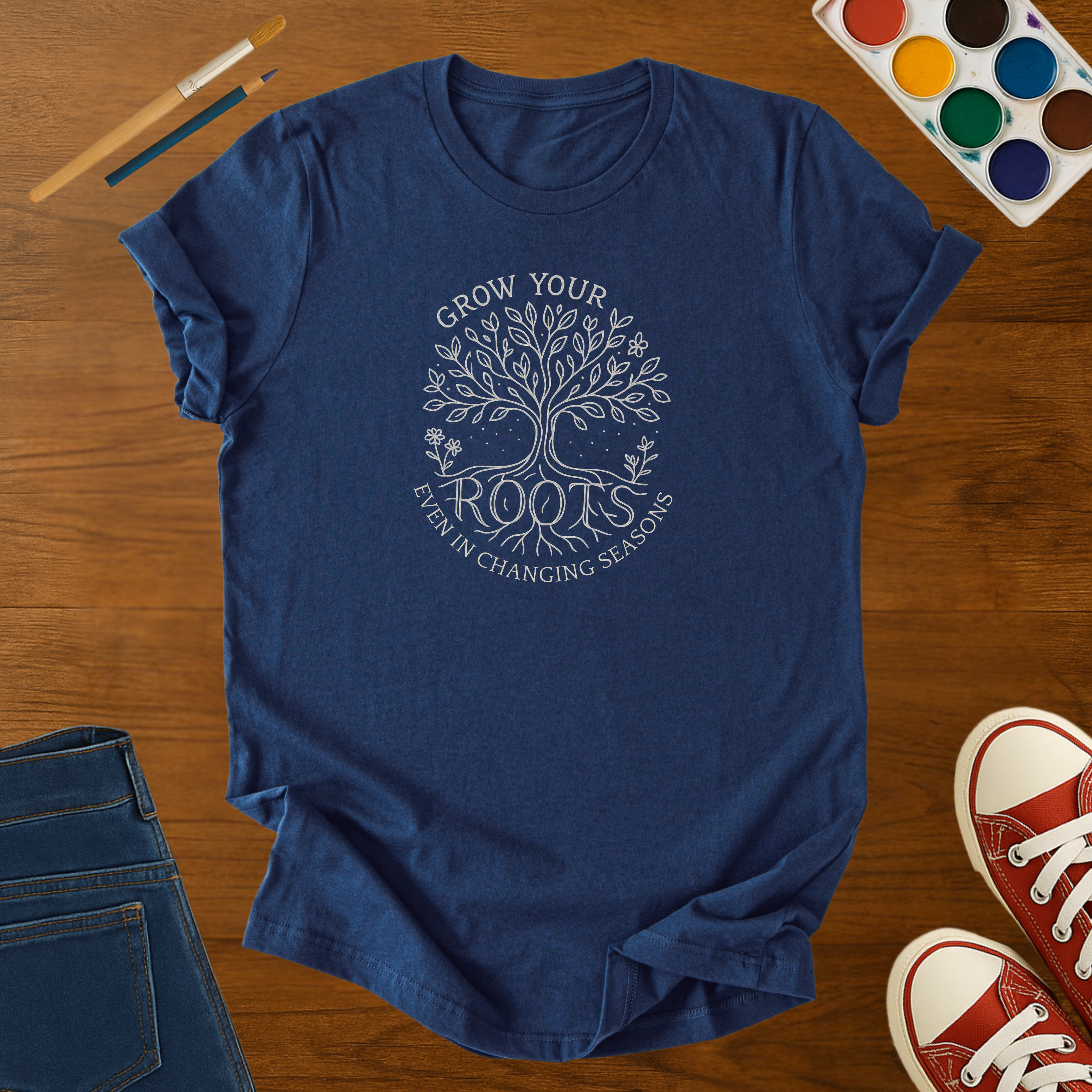 Grow Your Roots Kids T-Shirt – Inspirational Tree Youth Graphic Tee